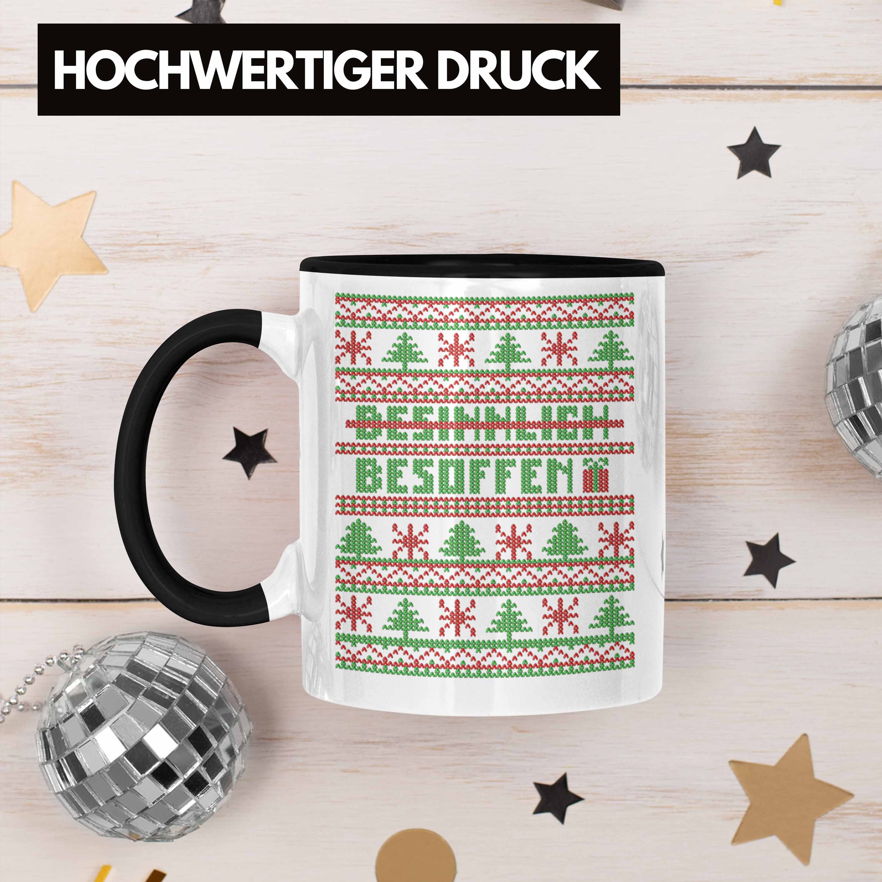 Weihnachtstasse Tasse Schwarz - Weihnachten Weihnachtstassen Tasse Frauen Becher Weihnachtsmarkt Besinnlich Tassen Trendation Männer Lustig Geschenk Glühwein Trendation