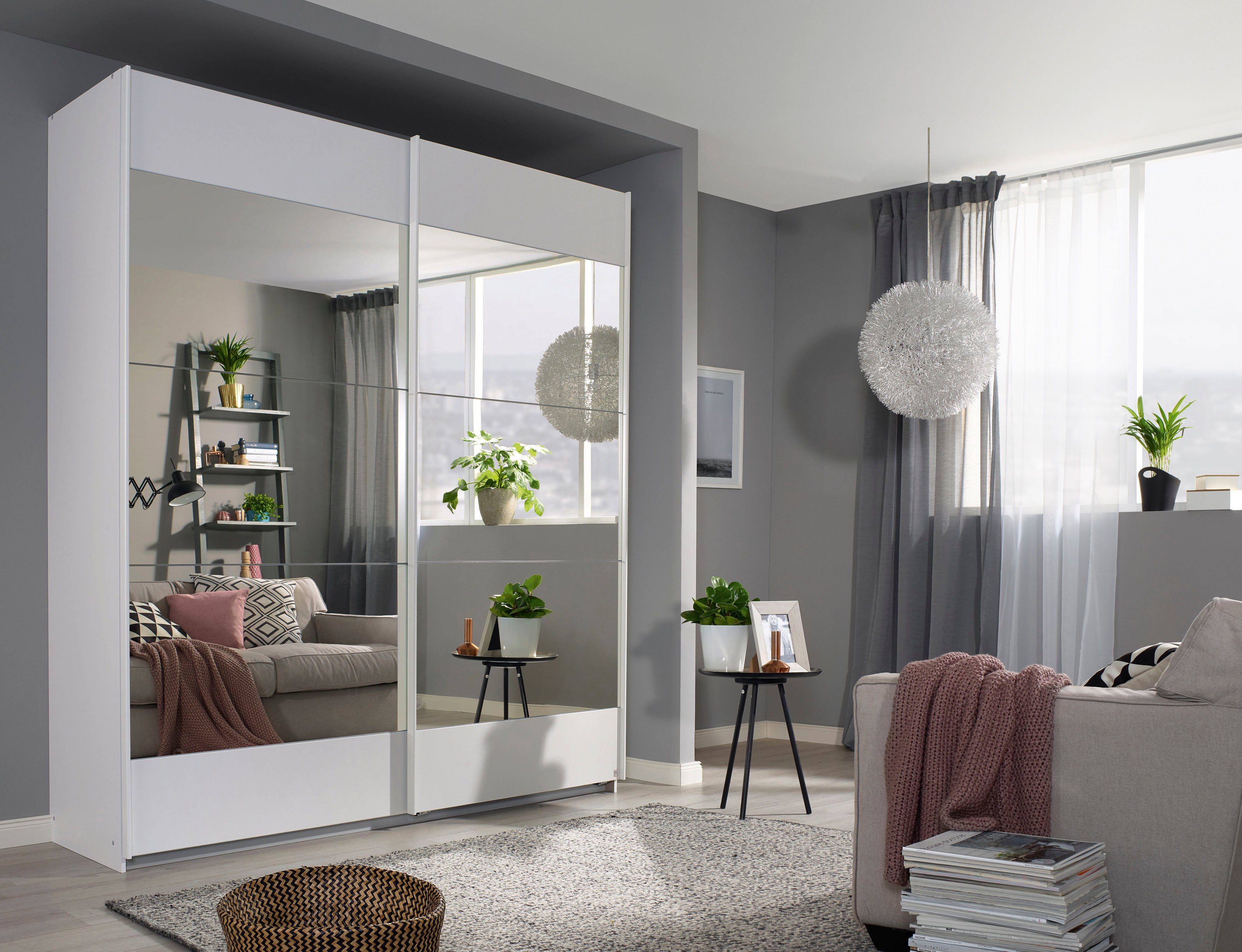 rauch Schwebetürenschrank Kleiderschrank Schrank Garderobe Wäscheschrank Ankleide MALIBU (in 5 Breiten, Höhe 210 cm) mit großflächigen Türen, großzügiger Stauraum MADE IN GERMANY