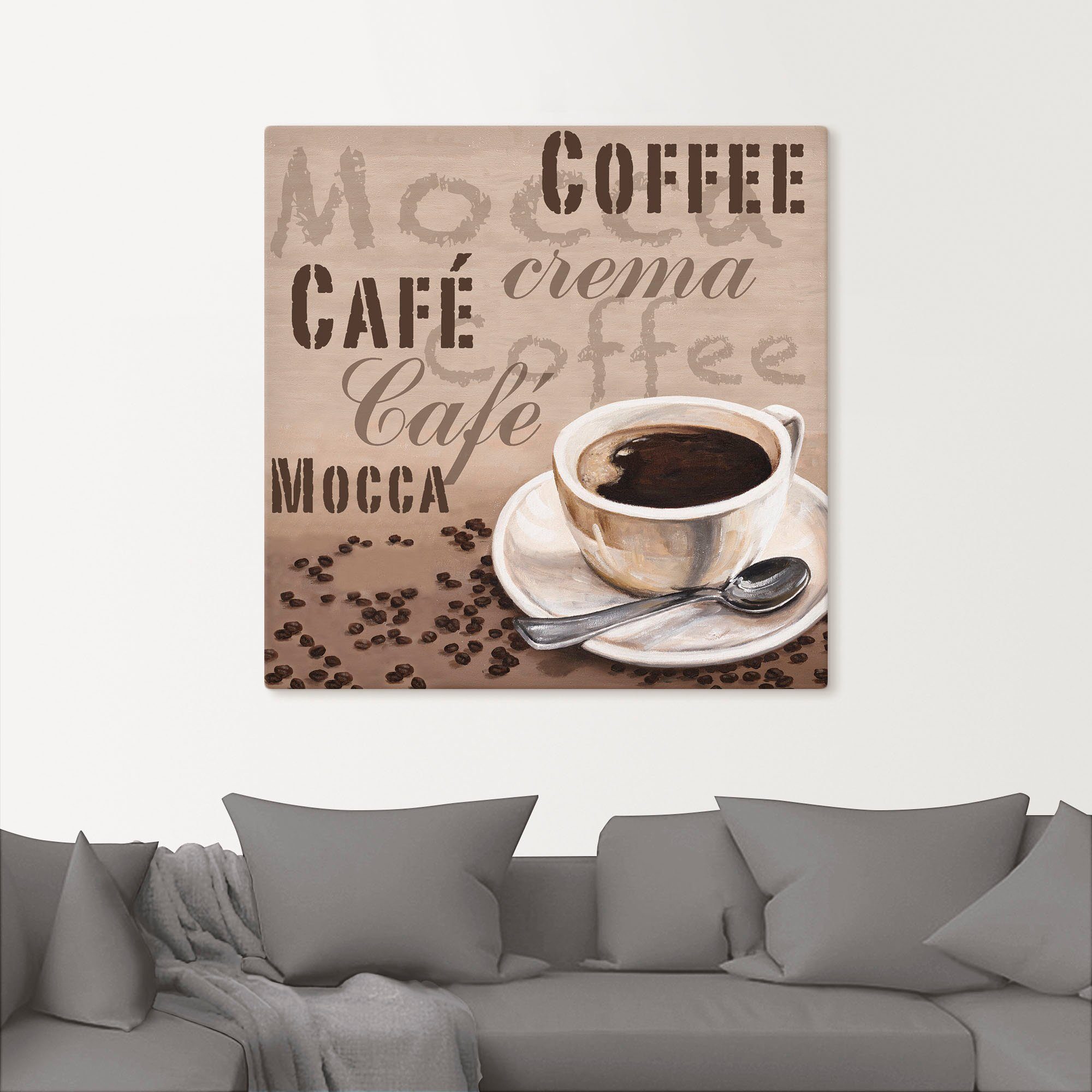Artland Wandbild - Poster Kaffee, Mocca St), in Größen oder Wandaufkleber als versch. Getränke Alubild, Leinwandbild, (1