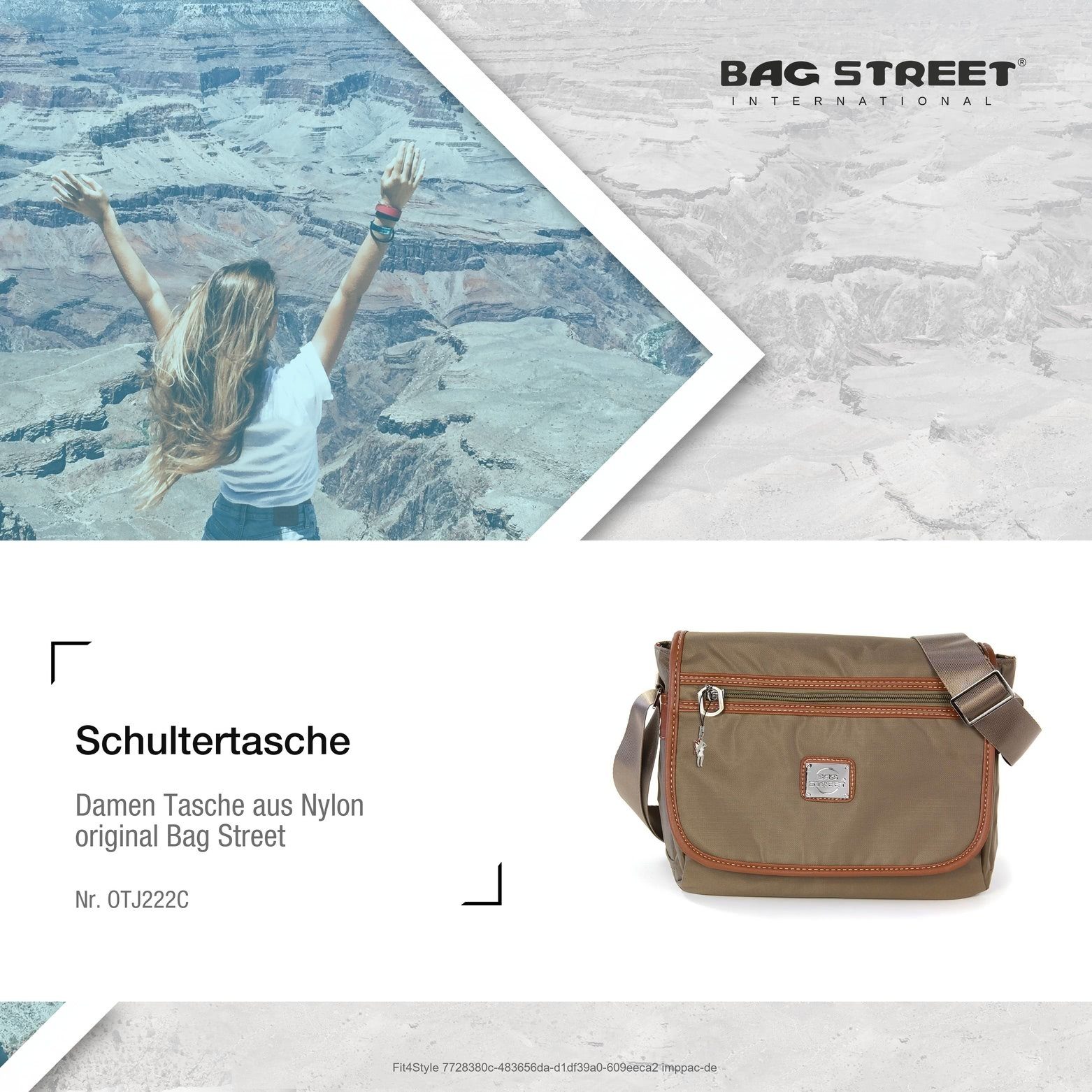 Schultertasche Jugend (Schultertasche), Bag Breite Herren Tasche ca. 26cm braun, BAG Herren, Damen Schultertasche in natur, STREET Street Damen,