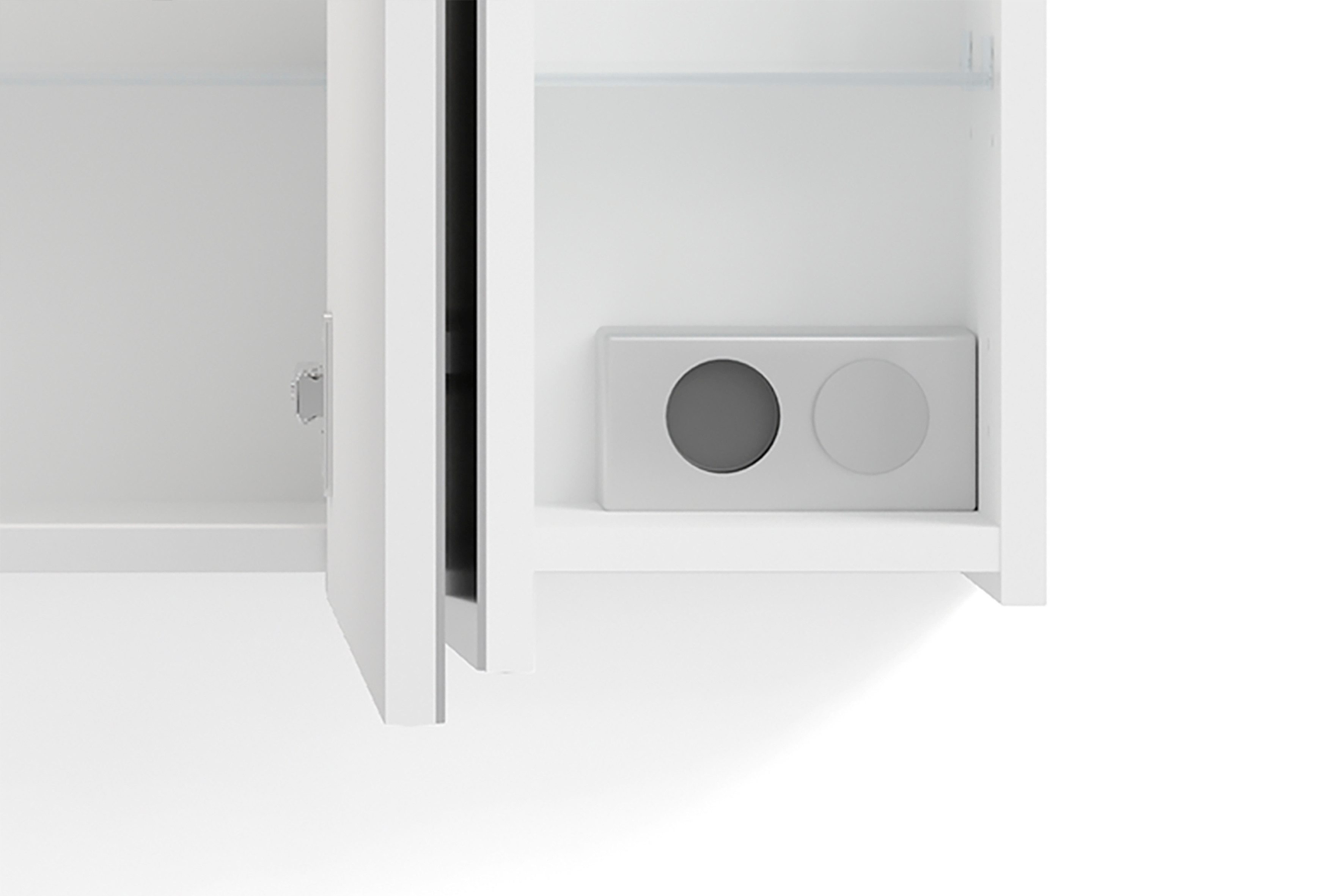 byLIVING Spiegelschrank Serie Spree, in vielen Breiten erhältlich Soft-Close, LED Beleuchtung mit Schalter- und Steckdosenbox – Bild 5 von 5