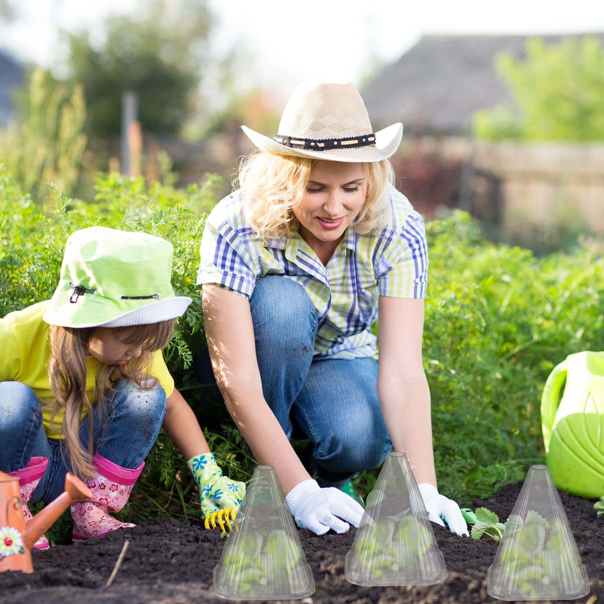 relaxdays Pflanzenschutzdach 20x Grauer Pflanzenhut