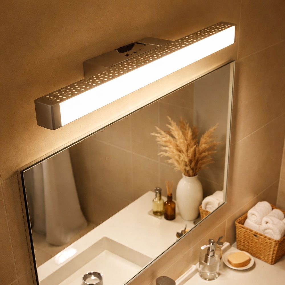 WOFI LED Wandleuchte, LED-Leuchtmittel fest verbaut, Warmweiß, Wandleuchte Wandlampe LED Touchdimmer 3 Stufen silber Wohnzimmerlampe
