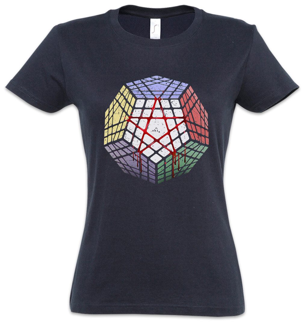 Urban Backwoods Print-Shirt Megaminx Pentacle Damen T-Shirt Cube Zauberwürfel 80s Magic Speed (1-tlg) Cubing Cuber Speedcube Megamix