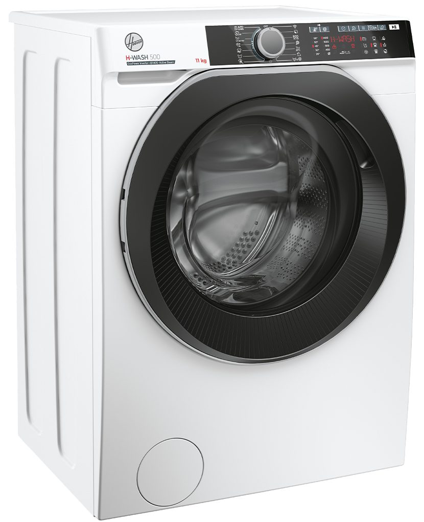 Hoover Waschmaschine HWE 411AMBS/1-S, 11 Bluetooth, App hOn / U/min, Digitaldisplay Wi-Fi + Dampf-Funktion, 1400 kg