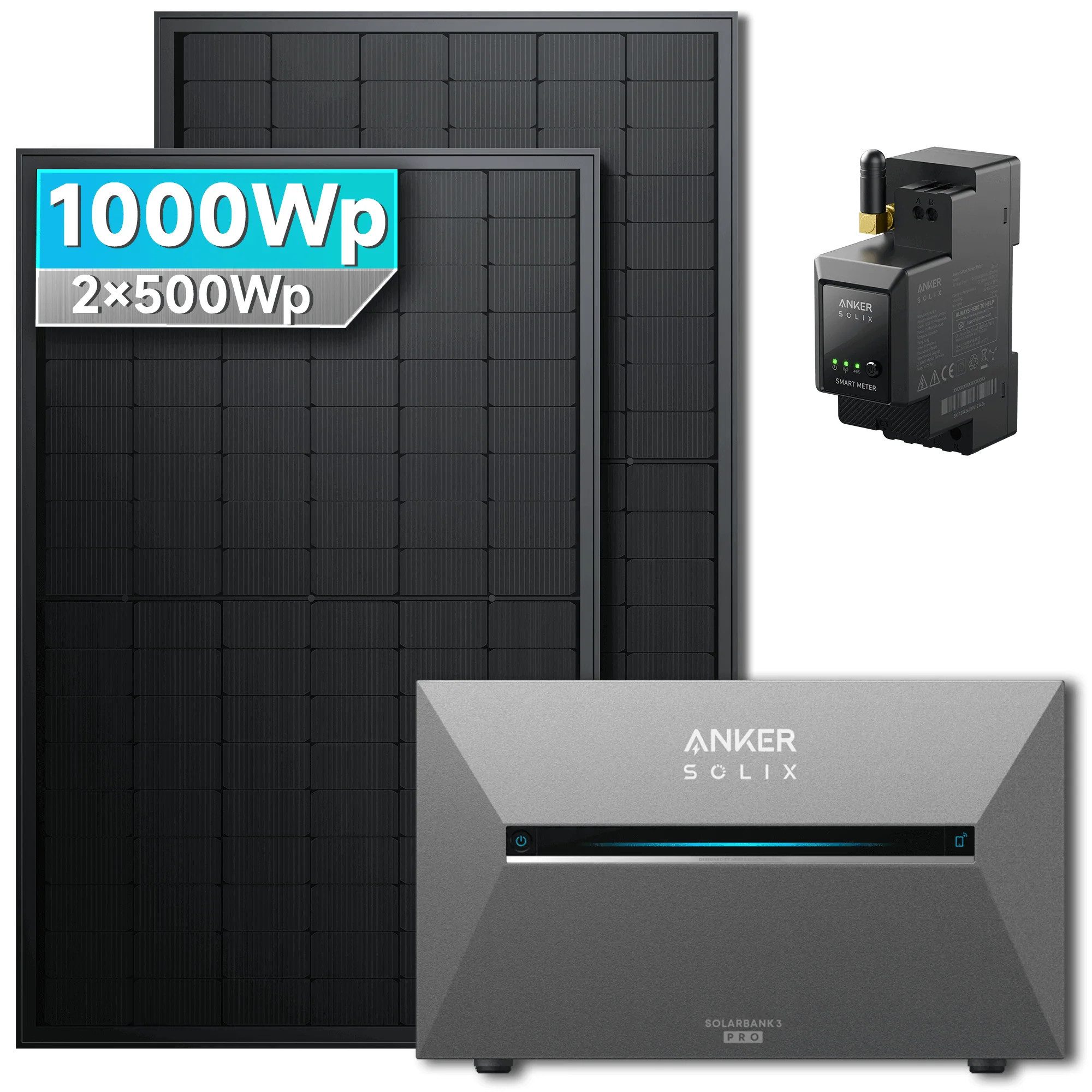 SolarMars Balkonkraftwerk mit Speicher 1000W Anker Solix Solarbank 3 E2700 Pro