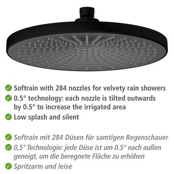 WENKO Regenduschkopf Ultimate Shower, (1-tlg), Schwarz/Grau, Ø 25 cm