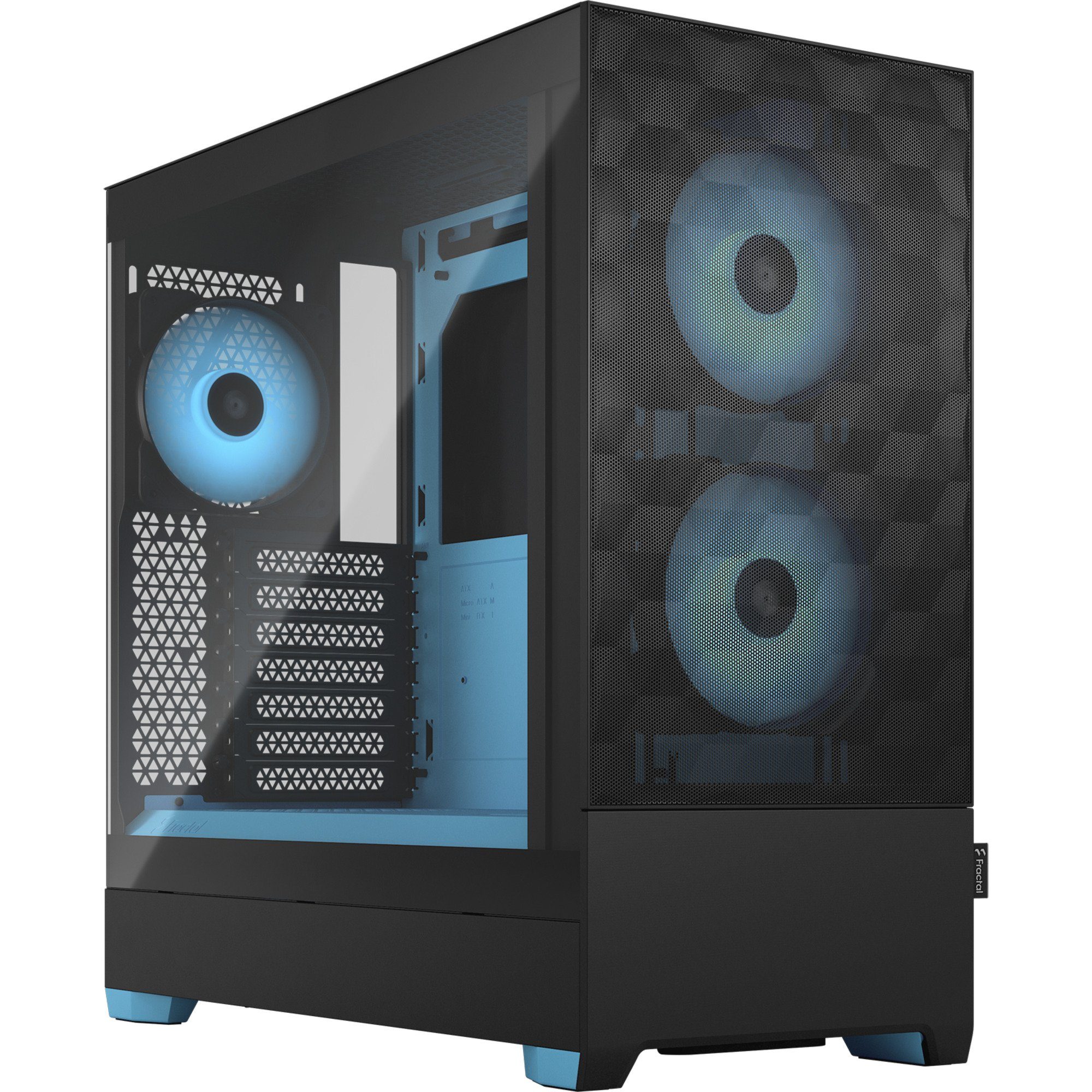 PC-Gehäuse Fractal Design Pop Air RGB Cyan Core TG Clear