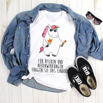 Mr. & Mrs. Panda T-Shirt Einhorn Woodstock - Weiß - Geschenk, Unicorn, Zigarette, Tshirt, witz (1-tlg)