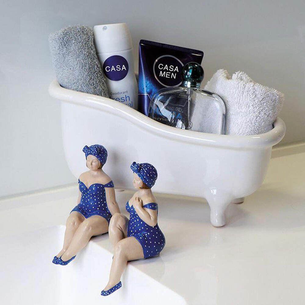 GILDE Dekofigur Becky 2er Set Blau / Weiß günstig online kaufen