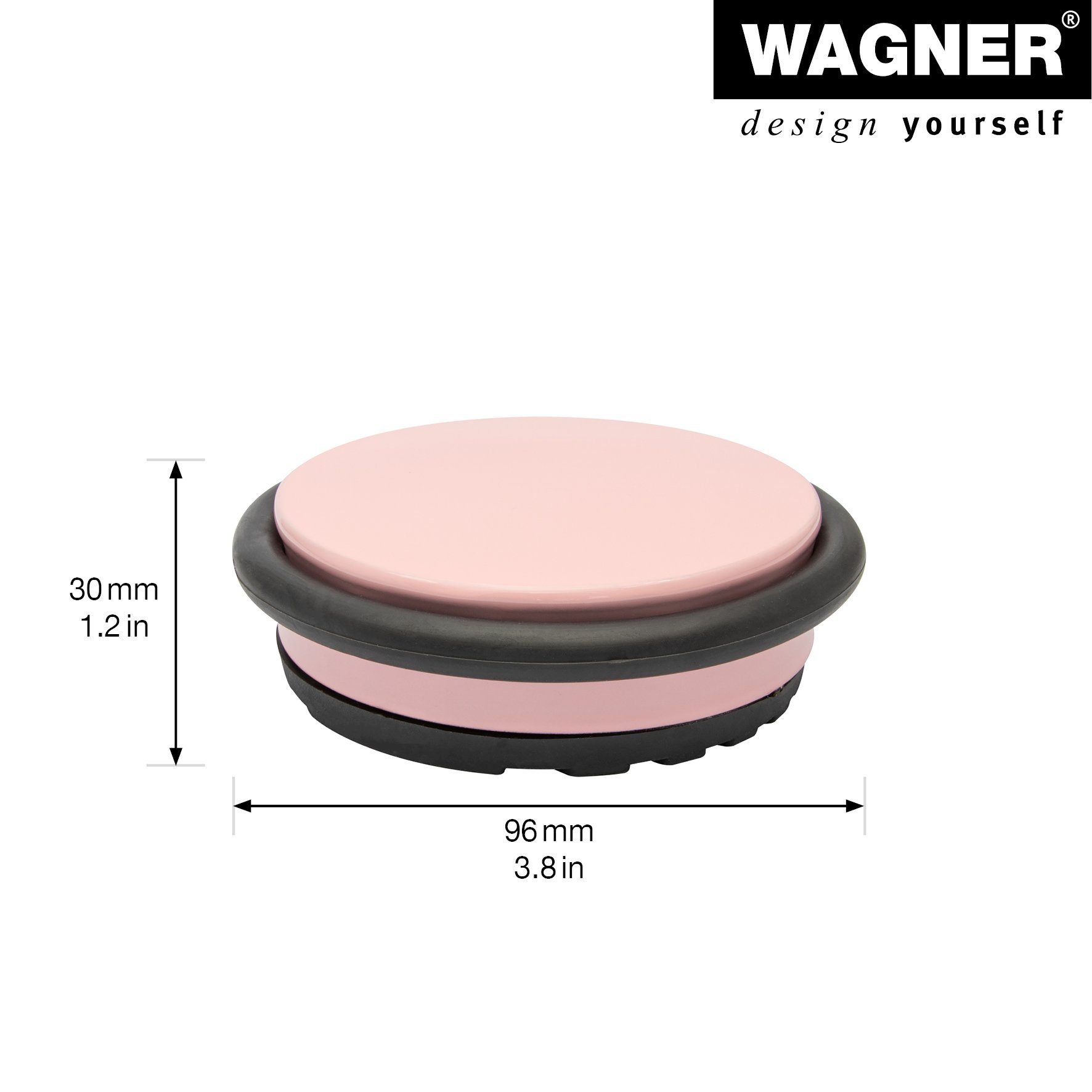 WAGNER design yourself Bodentürstopper Bodentürstopper BIG DISK - 98 x 30 mm in Edelstahloptik und vielen Farben, Stopper aus hochwertigem Industriestahl/Gummi, zum Hinstellen