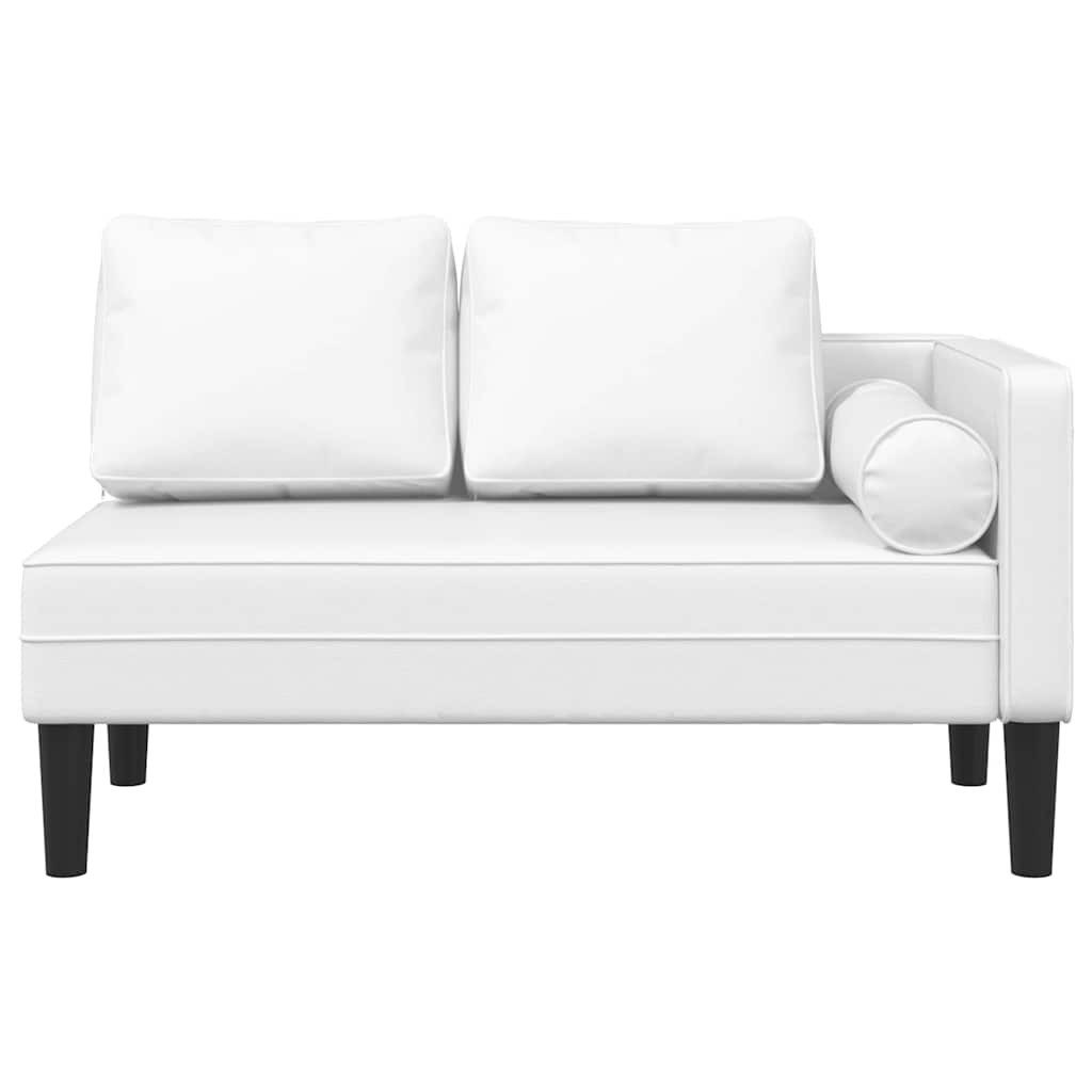 vidaXL Chaiselongue Chaiselongue mit Kissen Weiß günstig online kaufen