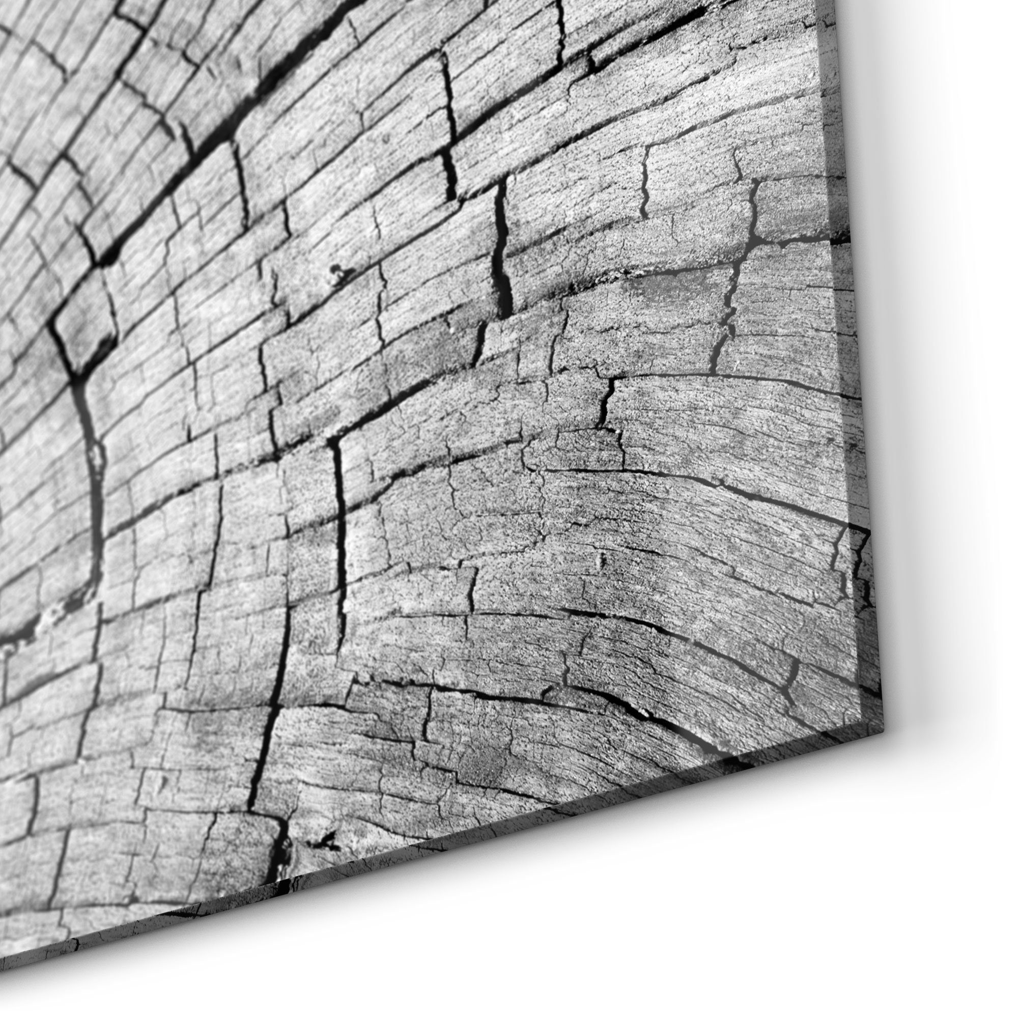'Gealterte Spritzschutz Glas Holzstruktur', Herdblende DEQORI Küchenrückwand Badrückwand