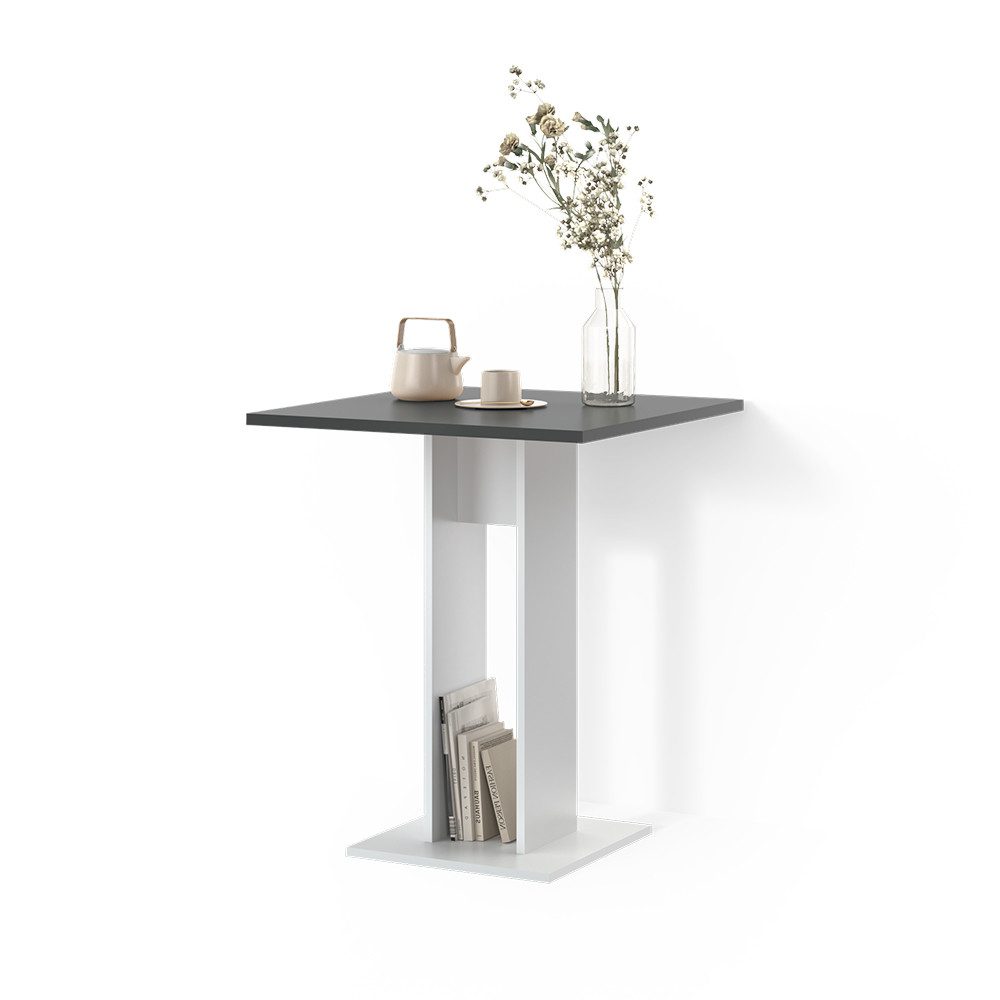 Livinity® Esstisch Regusa, Weiß/Anthrazit/Anthrazit, 65 x 78 cm (3-St)