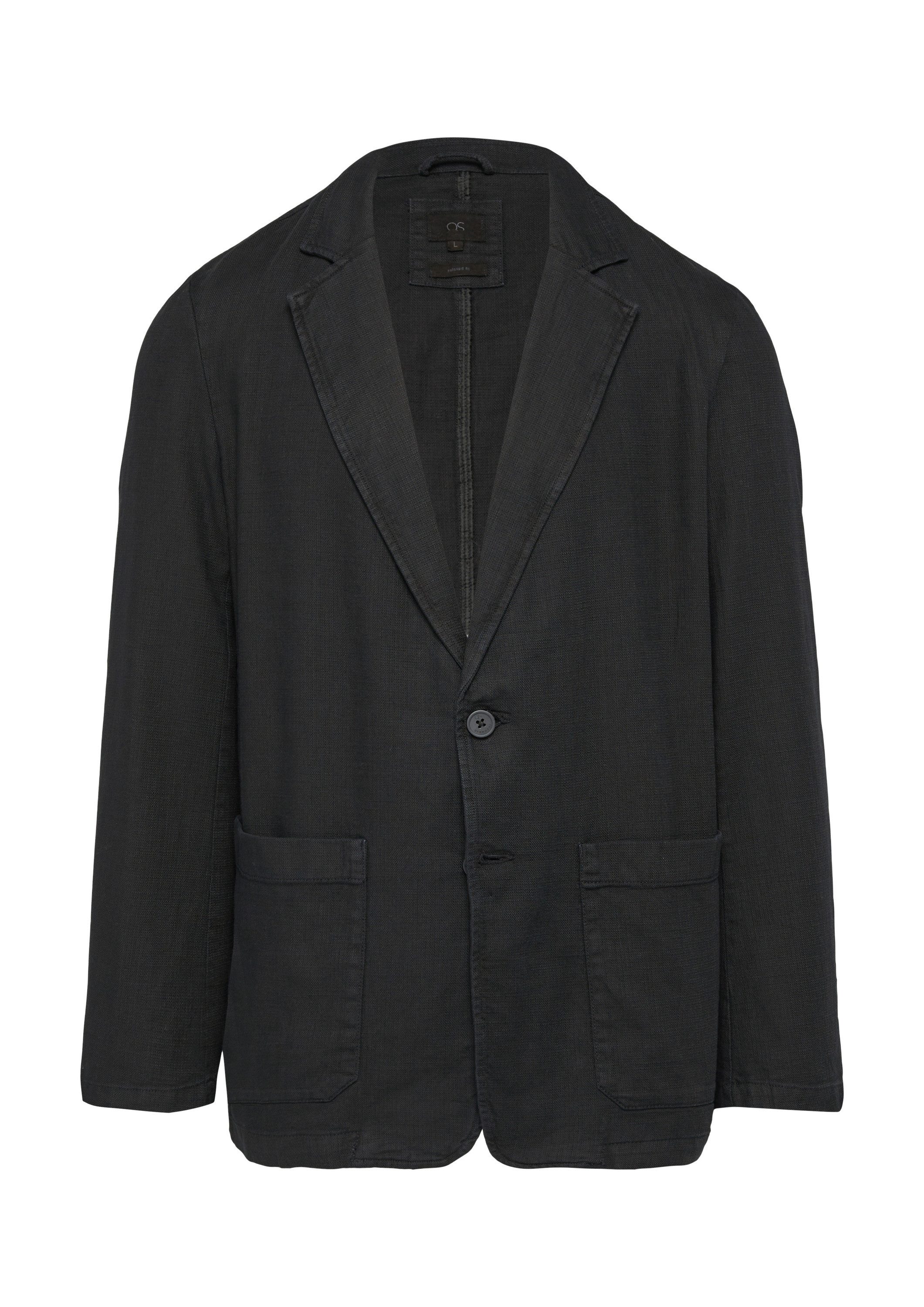 QS Sakko Indoor-Blazer Strukturierter Baumwollblazer im Relaxed Fit günstig online kaufen