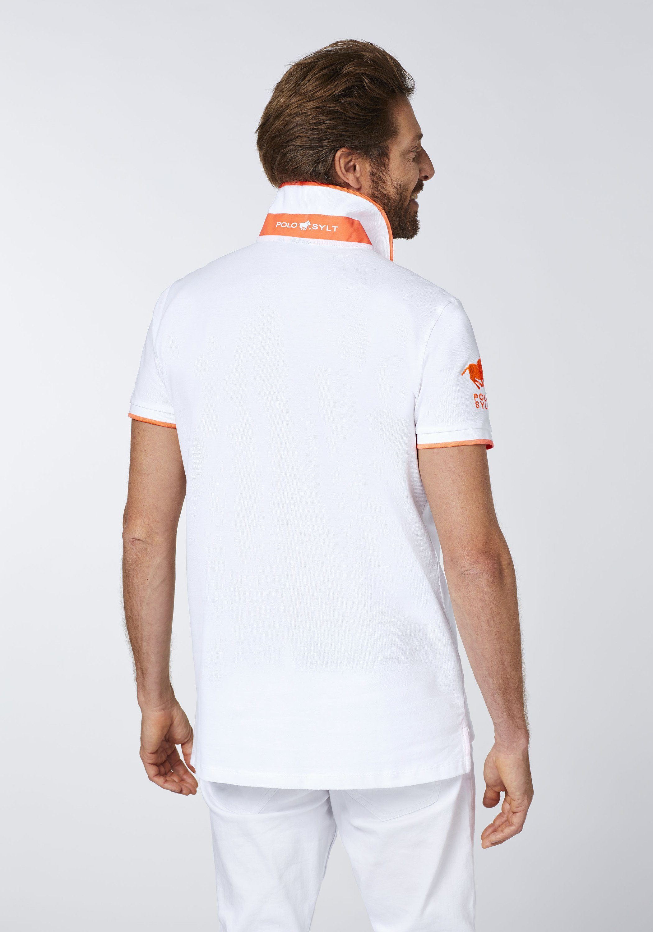 Polo Sylt Poloshirt White Baumwoll aus 11-0601 Bright Mix