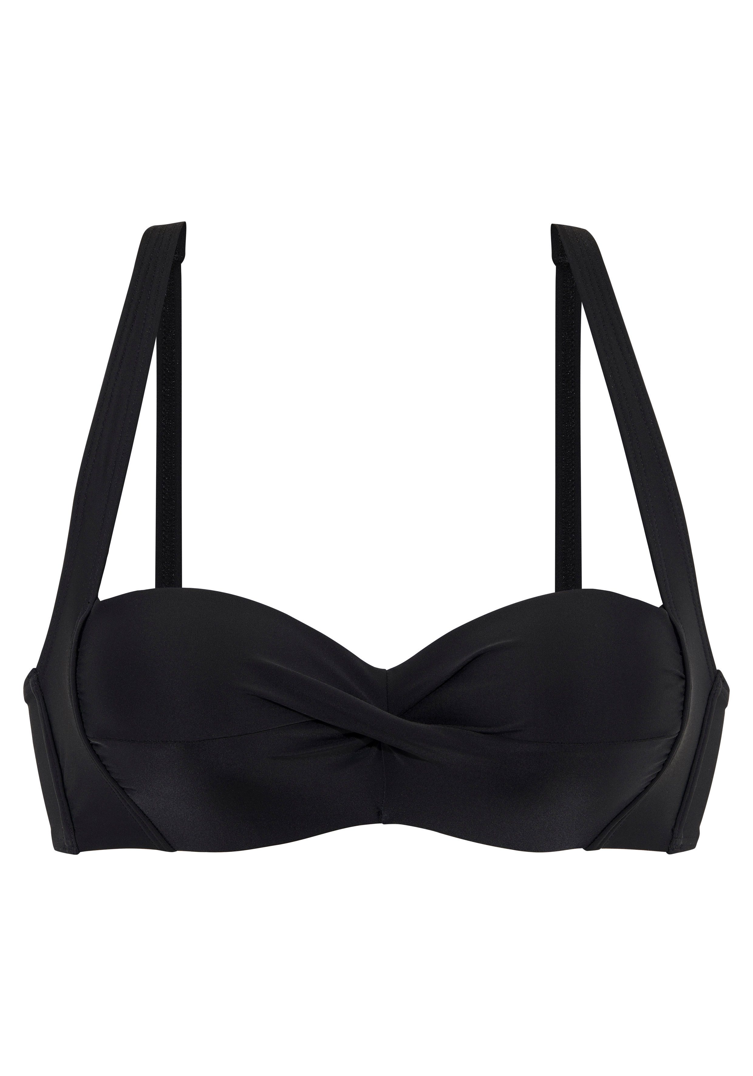 LASCANA Bandeau-Bikini-Top Ronda, in Wickeloptik, bis G-Cup