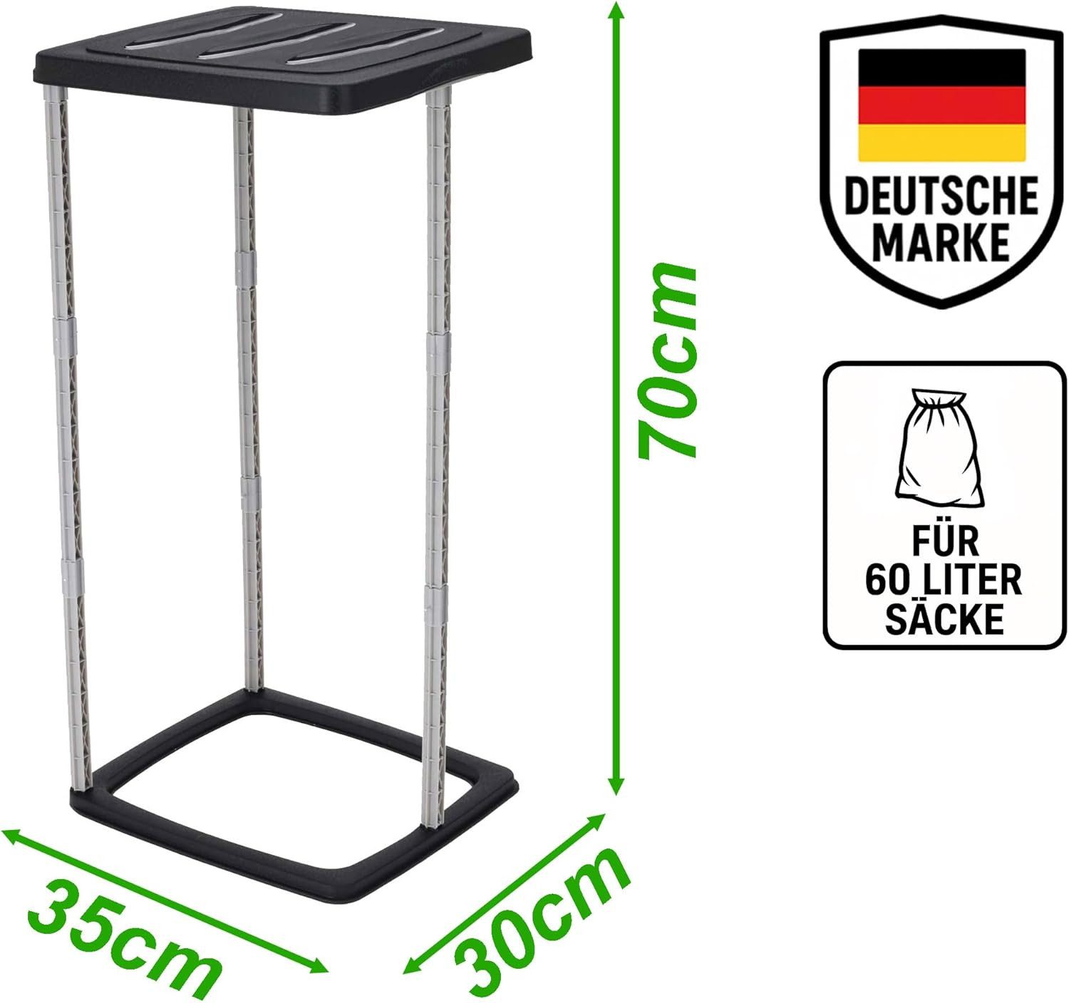 mucHome Müllsackständer mit Deckel - für 60 Liter Säcke - Mülleimer Müllsackhalter – Bild 3 von 5