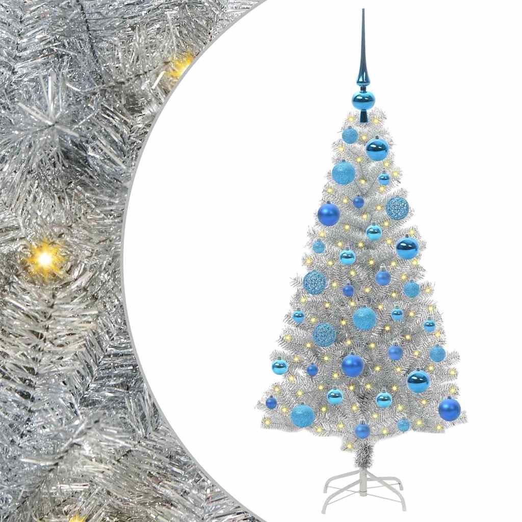 vidaXL Künstlicher Weihnachtsbaum Weihnachtsbaum Silber 120 cm PET