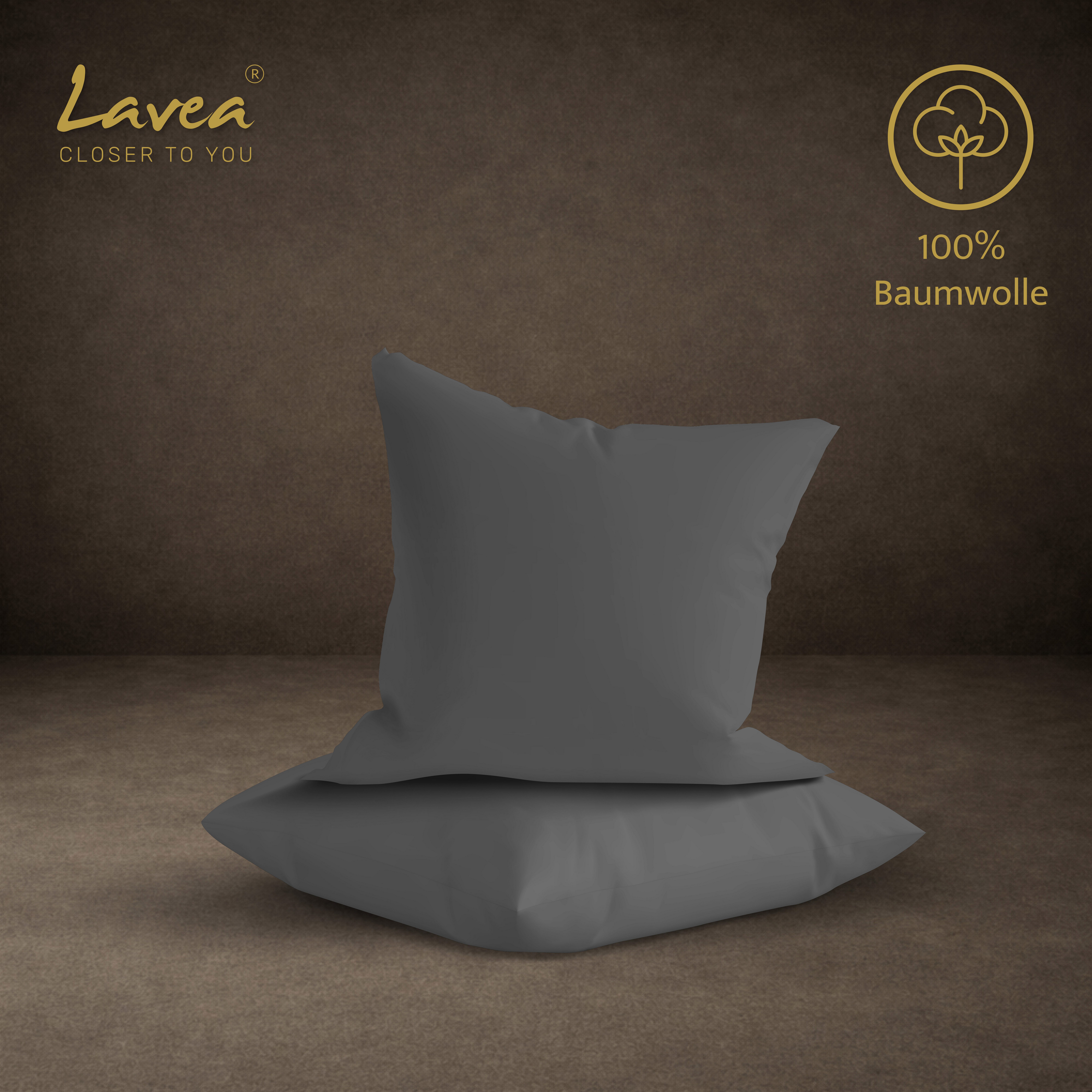 Lavea Kissenbezug 2er Set 100% Baumwolle flauschig, Jasmin, Kissenhülle, Kissenbezüge, (2 Stück), pflegeleicht, langlebige Qualität, mit Reißverschluss