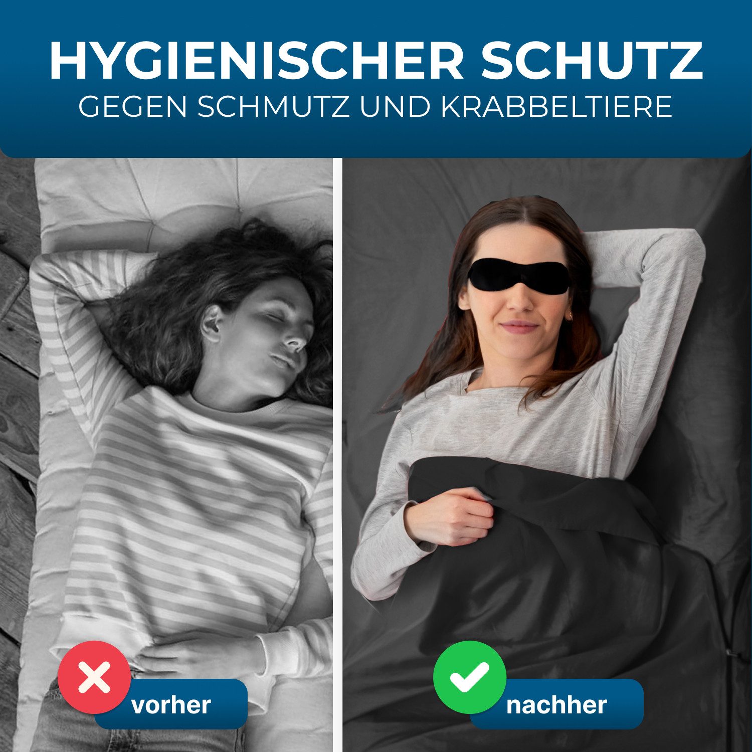 Styngard Schlafsackinlett 2in1 Hüttenschlafsack ultraleicht Mikrofaser [200g] - kleines Packmaß