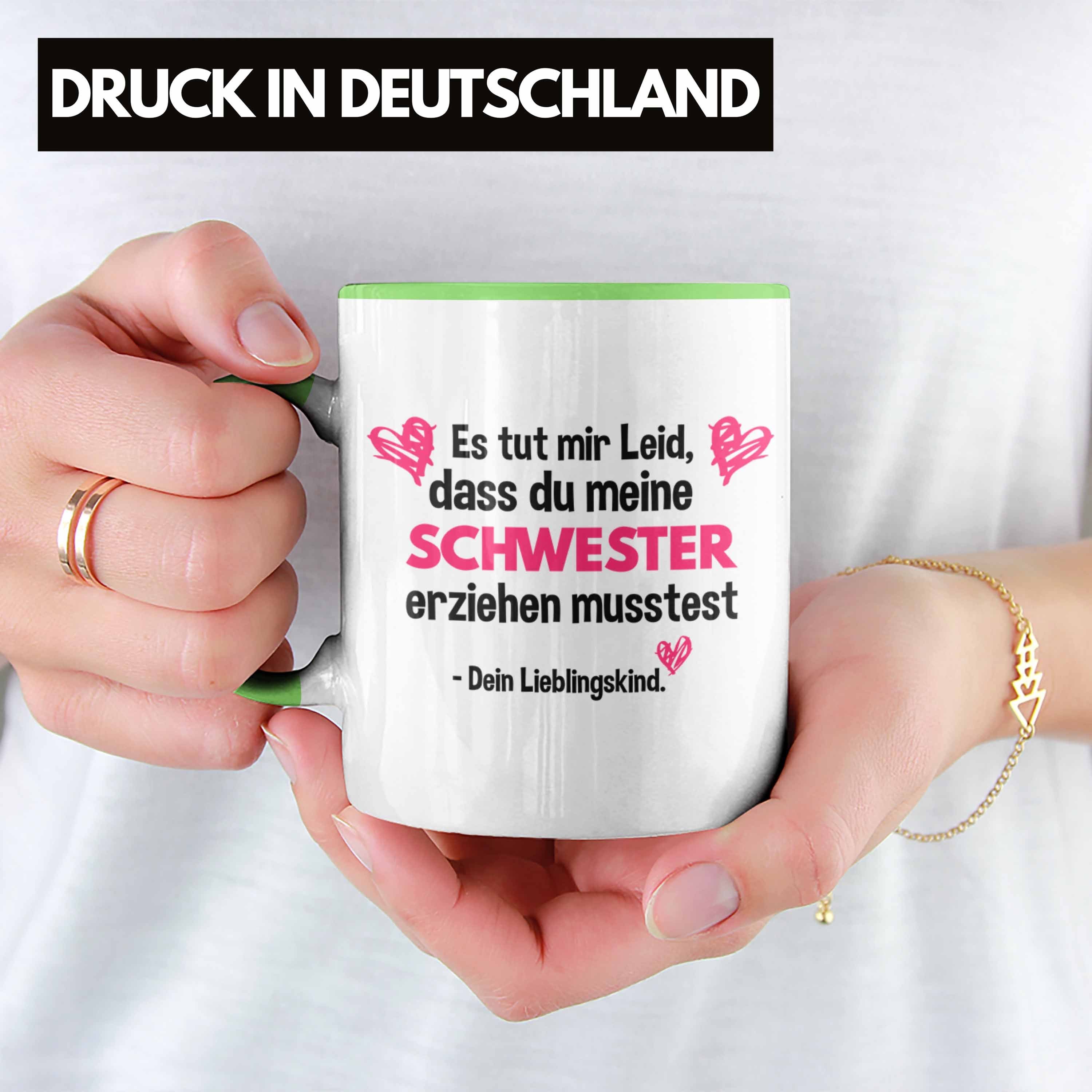 Spruch Geschenk Muttertag Mama Tasse Tochter Lieblingskind Kinder Tasse Tasse mit Trendation Sohn Trendation - Grün