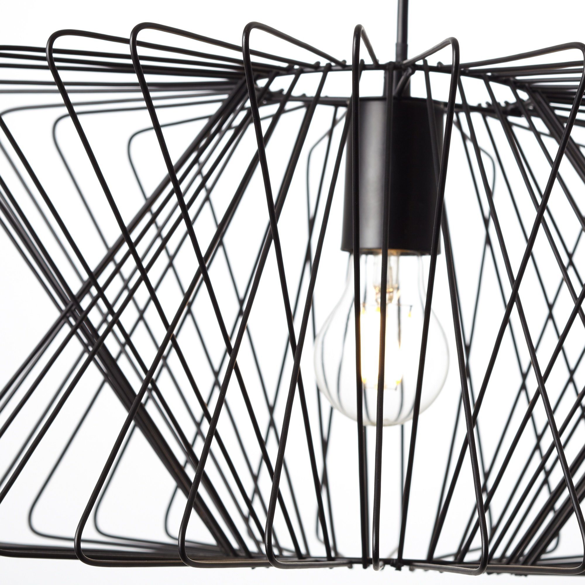 Lampe, geometrische Lightbox cm, E27, x Hängeleuchten, Leuchtmittel, kürzbar, 105 ohne 40 Metall, schwarz