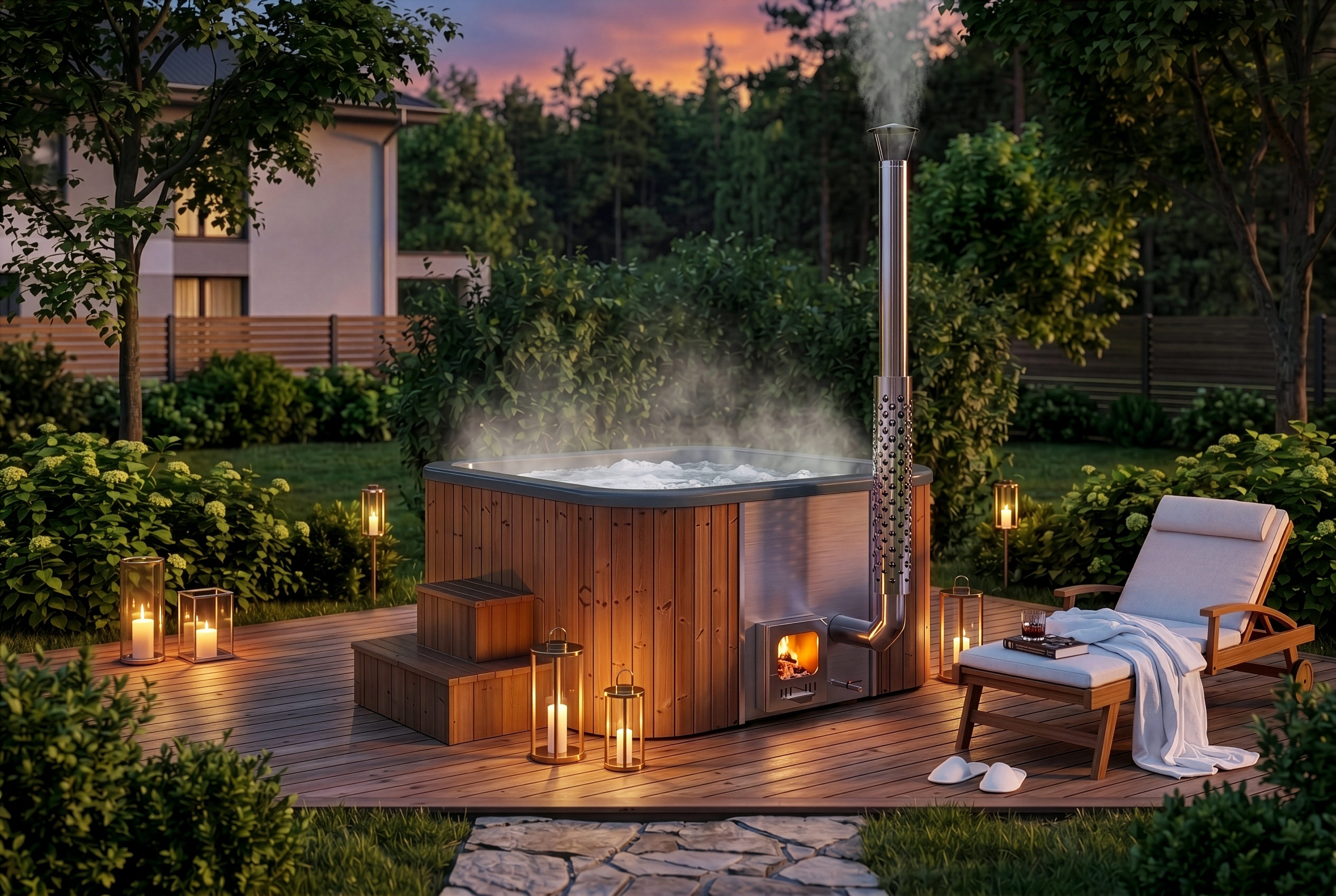 FinnTherm Whirlpool ScandiTub Premium Spa Edition, Aufstellbecken, in Grau