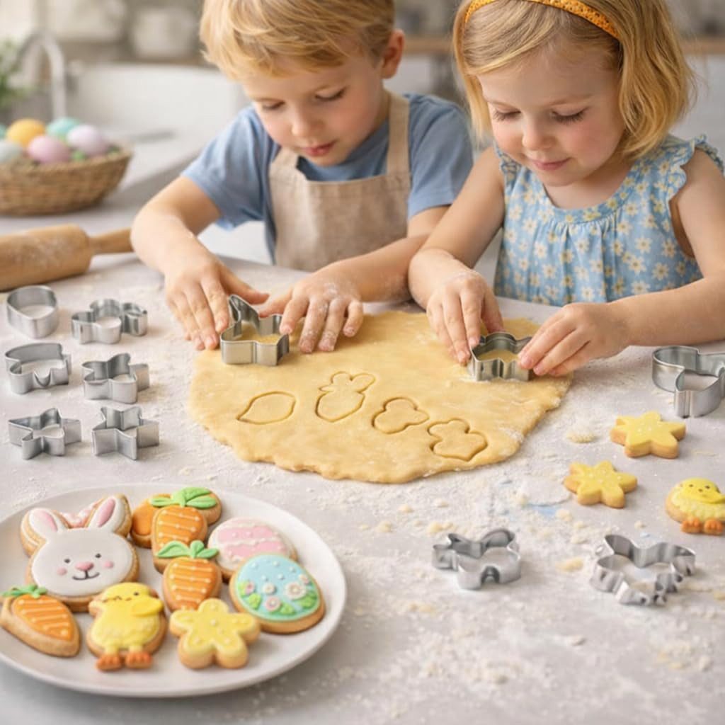 Hey!Easter® Ausstechform 16er Set Ausstechformen Ostern - Ausstecher Kekseausstecher Plätzchen, (Packung, 16-St., 16x Ausstechformen), Spühlmaschinfest