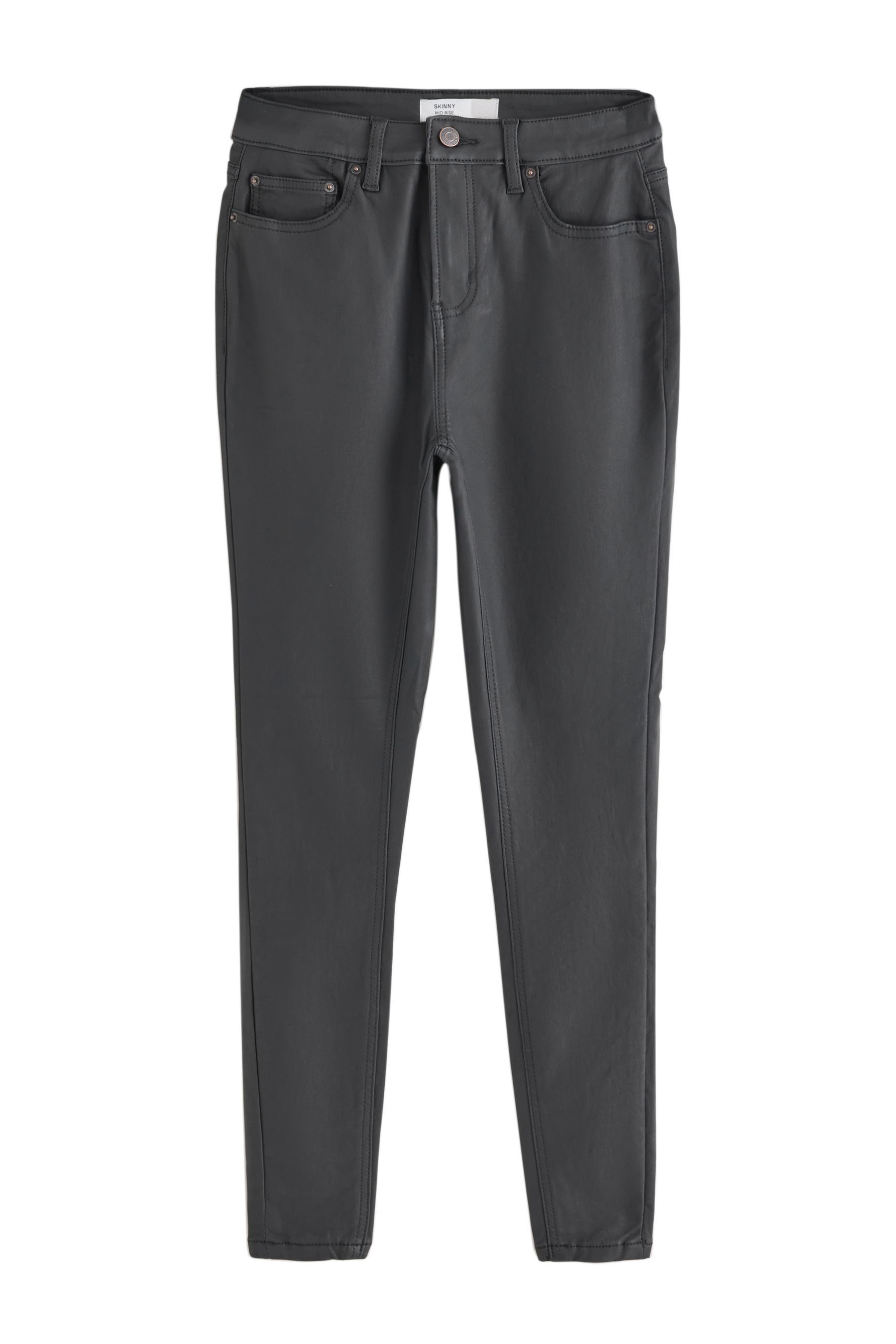 Next Skinny-fit-Jeans Beschichtete Skinny Fit Denim-Jeans, Kurzgröße (1-tlg)