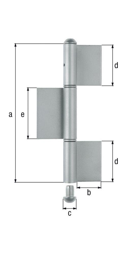 Alberts Torbeschlag Konstruktionsband Anschweißen mm 220/50/14/70 Stahl zum 3-teilig rohRundkopf