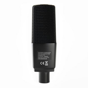 Fame Audio Mikrofon (CM-14 Großmembran Kondensatormikrofon, Professioneller Sound, Eingebauter Poppfilter, Sendetaugliche Audioqualität, Inklusive Zubehör, Schwarz), Großmembran Kondensatormikrofon, Professioneller Sound, Eingebauter P