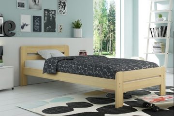 pressiode Holzbett Holzbett Bett Doppel Weiß Lattenrost Bettgestell mit/ ohne Matratze