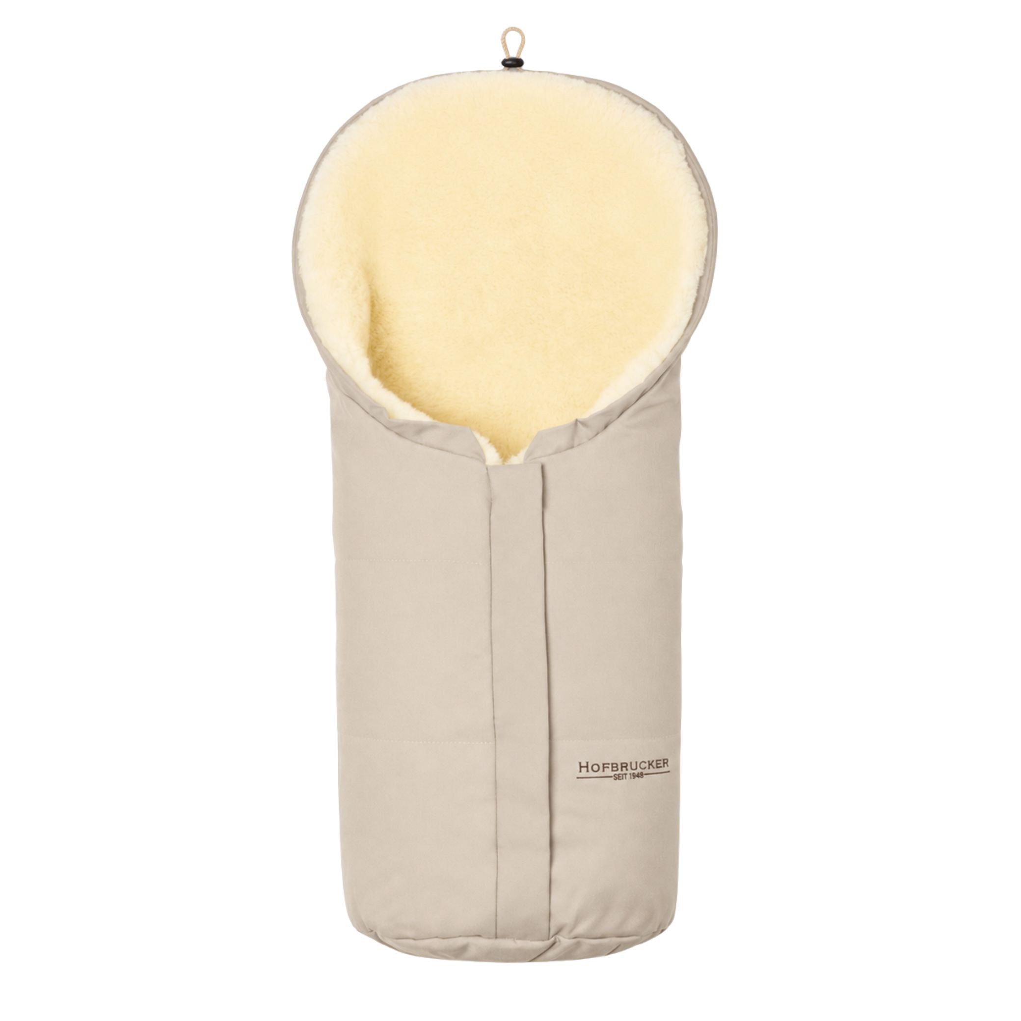 Hofbrucker seit 1948 Fußsack Lammfell-Fußsack Eskimo für Babyschale, Kinderwagen und Buggy, warmer Winterfußsack mit echtem Lammfell wasserabweisend mit mittigem