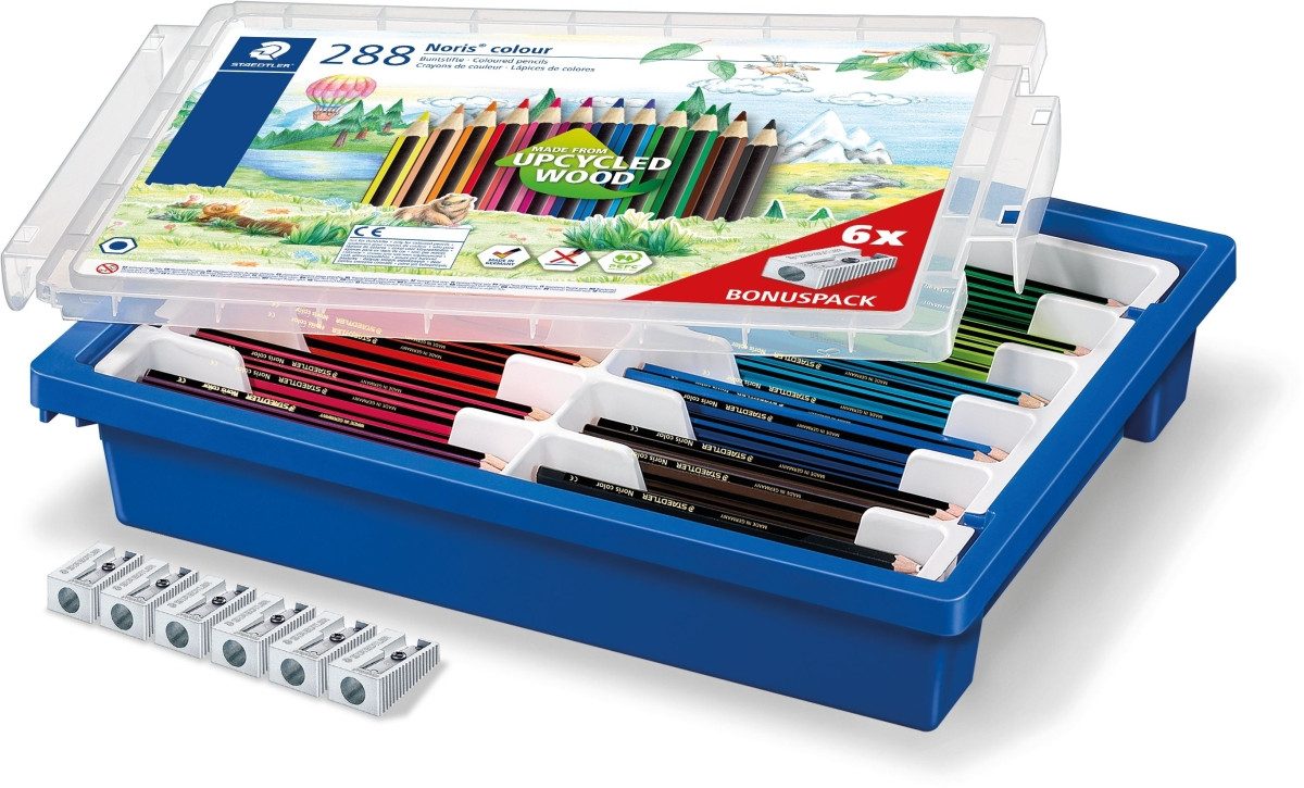 STAEDTLER Buntstift Farbstift Noris colour Gratnell Tray mit 288 Farbstiften in 12 Farben