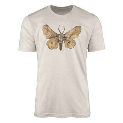 Sinus Art T-Shirt Herren Shirt 100% Bio-Baumwolle T-Shirt Aquarell Motiv Motte Farbe Еко-товар Organic Ökomode (1-tlg)