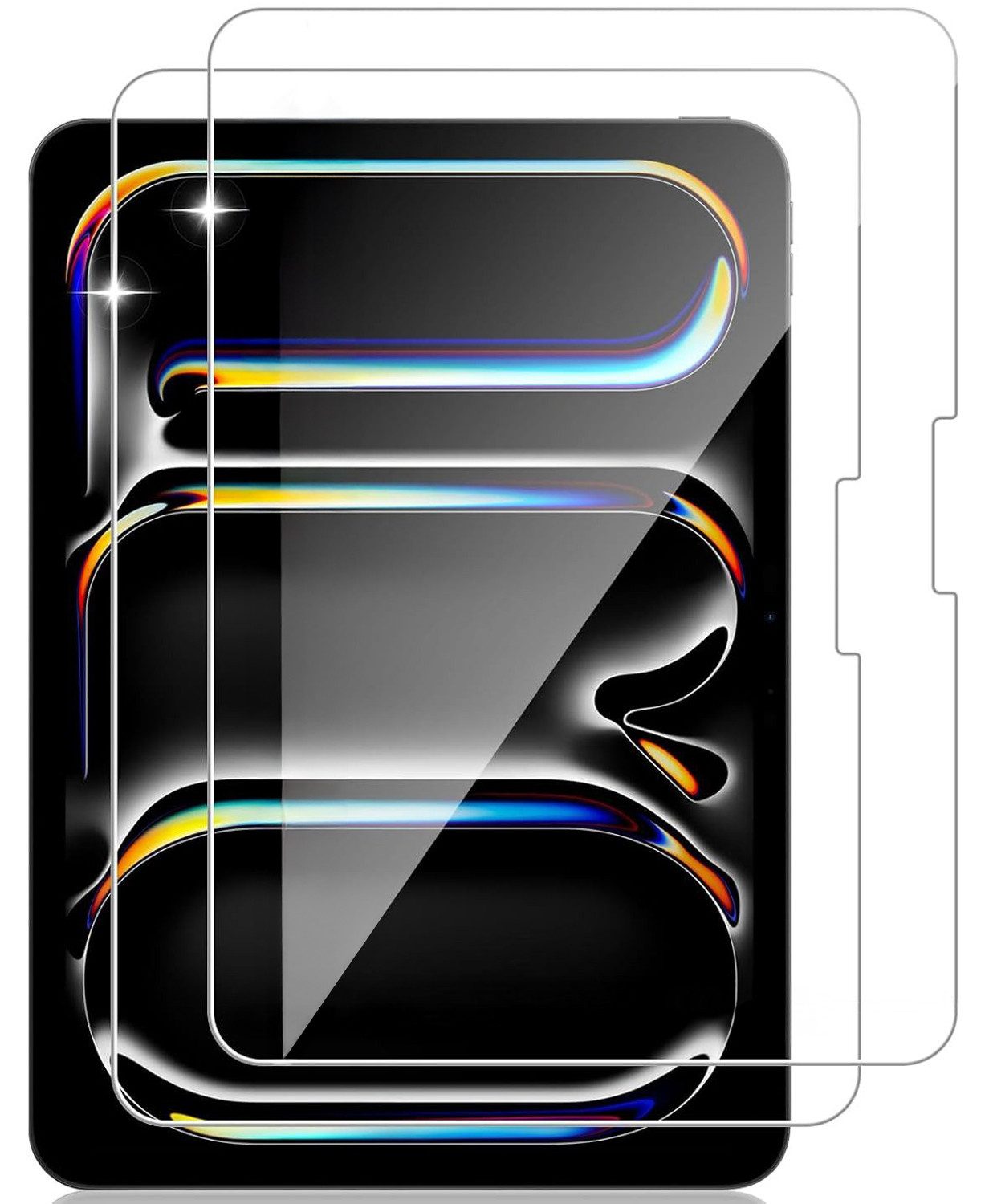 CLM-Tech Displayschutzglas 2X für iPad Pro 11 Zoll M5/M4 (2025/2024), Set, 2 Stück, Kristallklar Anti-Fingerabdruck und blasenfreie Anbringung