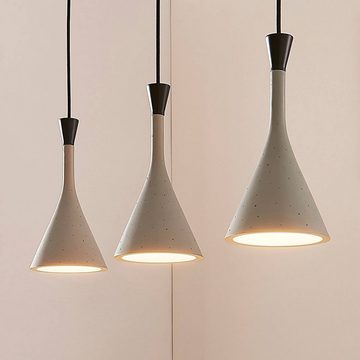 Lindby Hängeleuchte Flynn, dimmbar, Leuchtmittel nicht inklusive, Modern, Polyresin, betongrau, 3 flammig, E14, Deckenlampe