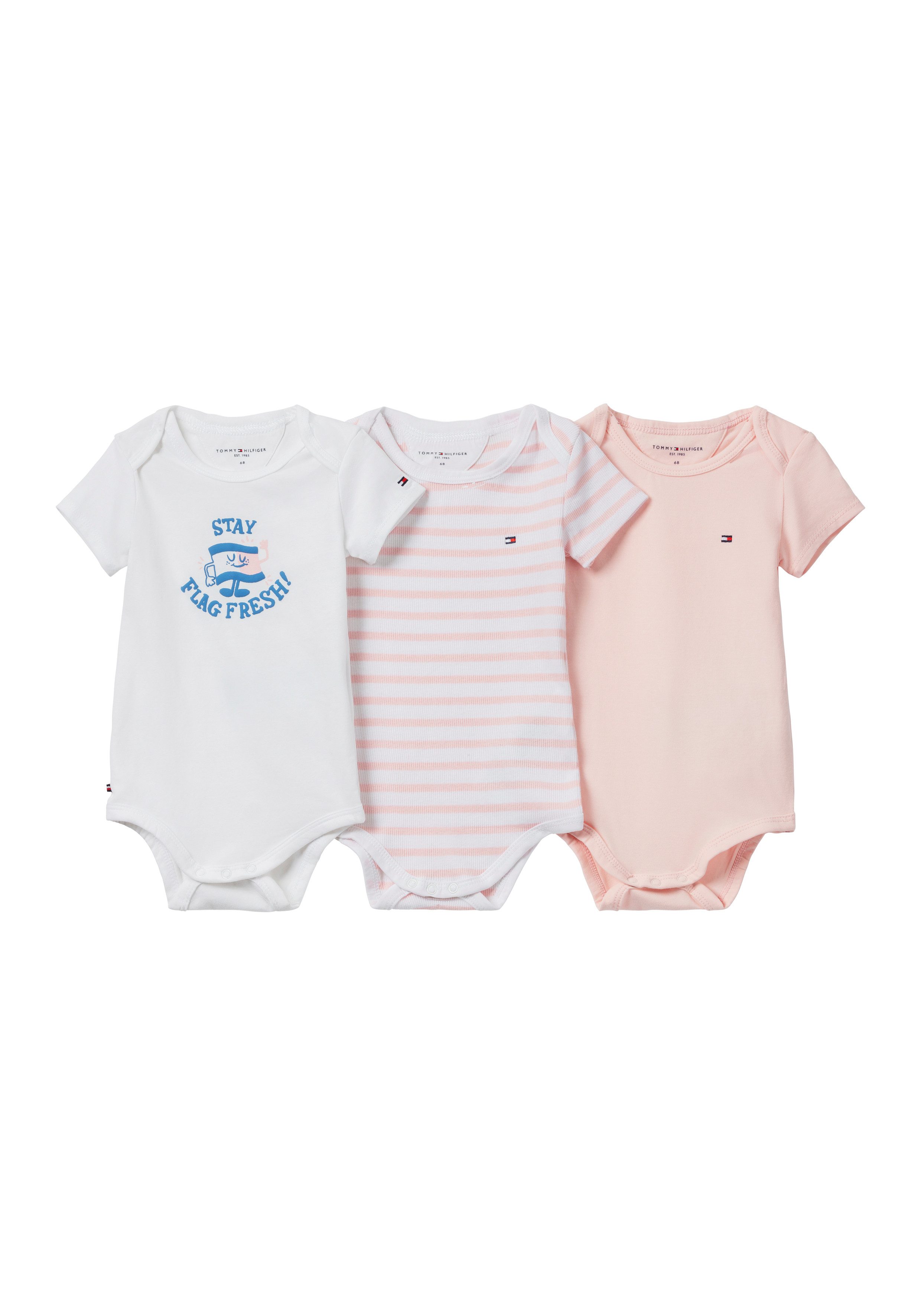 Tommy Hilfiger Kurzarmbody 3 PACK BODY SS GIFTBOX (Packung, 3-tlg., 3er) aus weicher Baumwollmischung