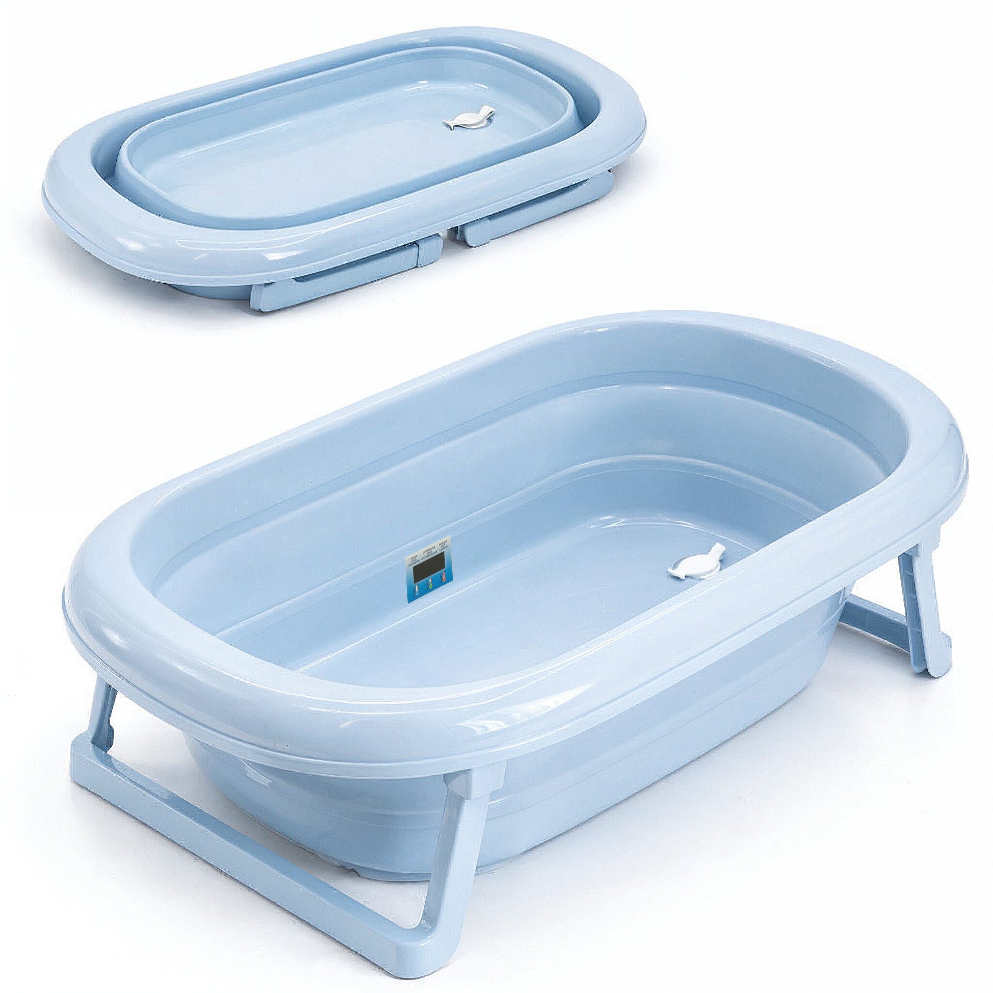 Babykajo Babybadewanne, (1-tlg), Faltbare Babybadewanne mit integriertem Thermometer und Abfluss