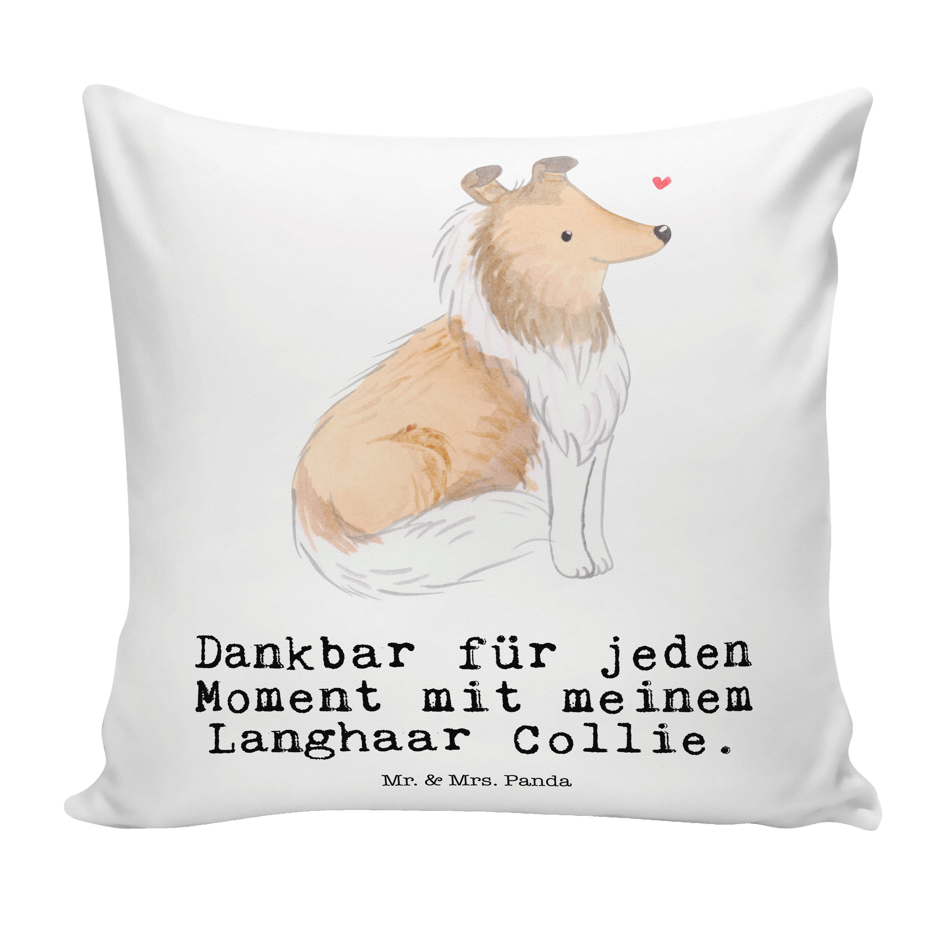 - Motivkissen, Mr. Tierfreund, Moment Mrs. Dekokissen & Panda Weiß Geschenk, - Langhaar Collie Ko