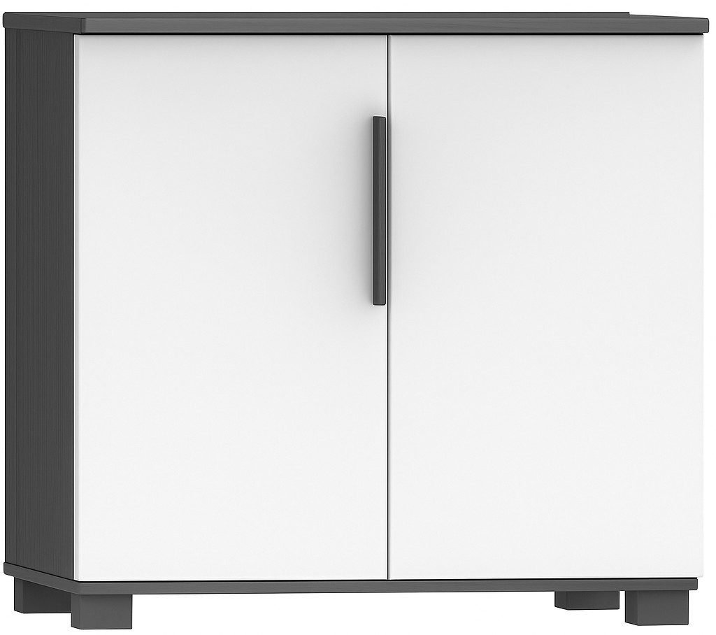 Aktenschrank Weißer Holzschrank mit Ablagefächern, Wandschrank, Büromöbel aus Holz