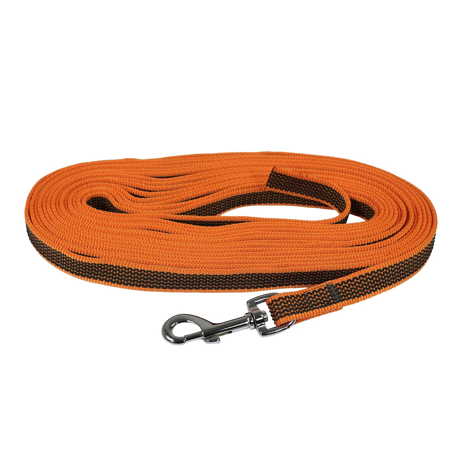 EQuest Schleppleine Gummierte Schleppleine für Hunde, ohne Handschlaufe, 8 m, orange, 100% Polypropylen