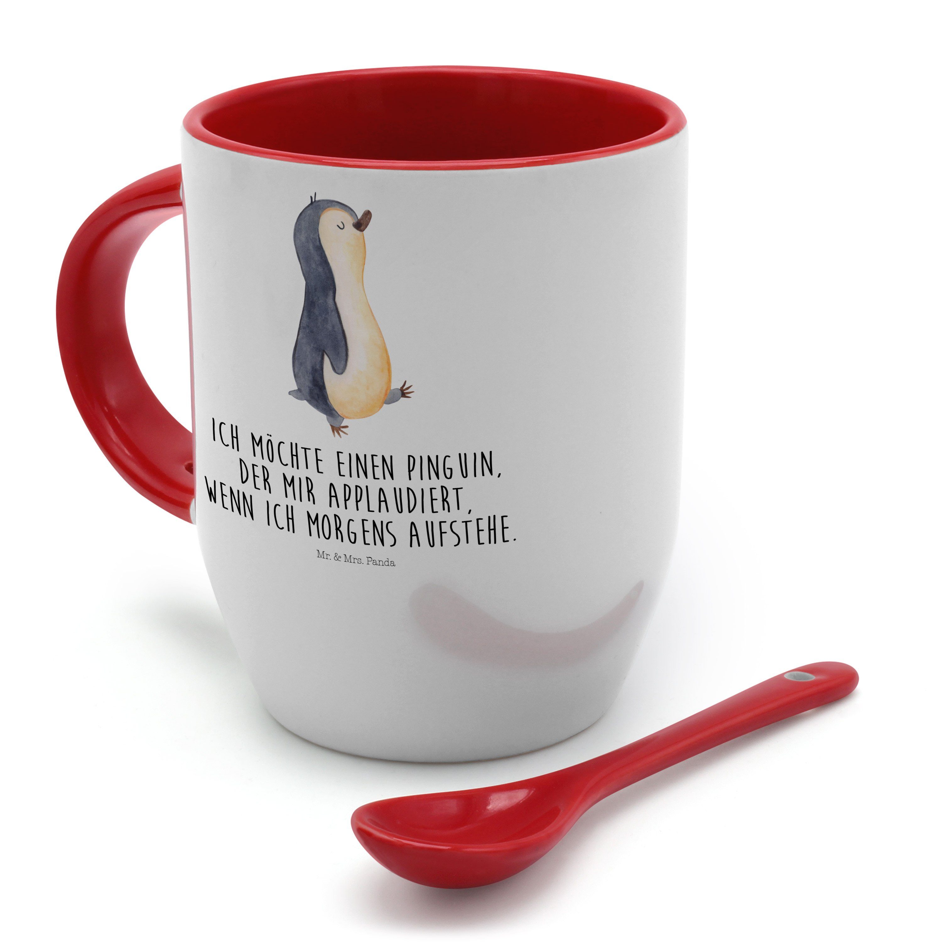 Spruch, Keramik Mr. Panda marschierend Weiß Tasse Geschenk, Pinguin Mrs. mit - Tasse - Kaff, Tasse, &