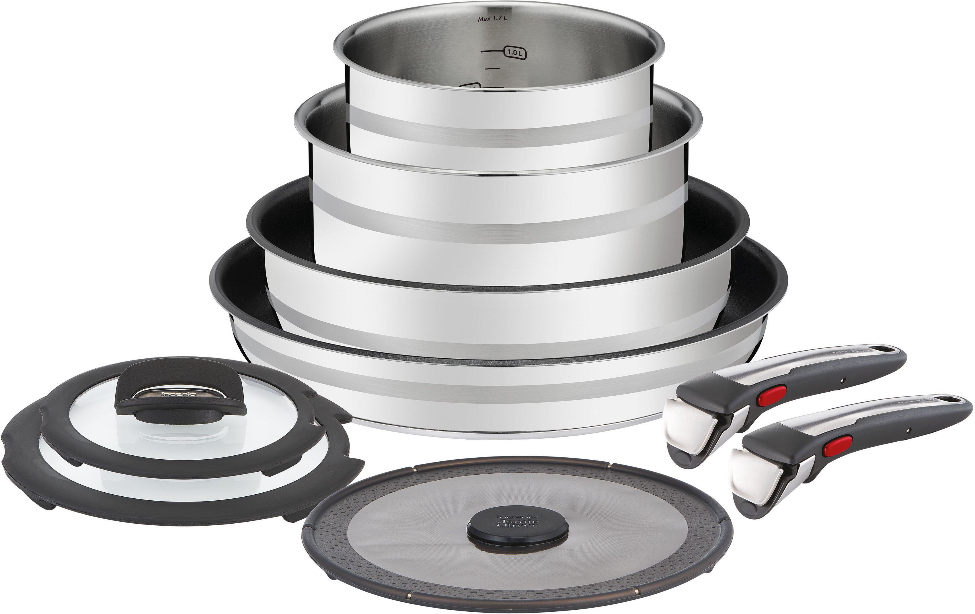 Induktion alle Oliver Antihaftversiegelung, Tefal Pfannen-Set by (Set, G6, Ingenio 9-tlg), Herdarten, Tefal sichere Thermo-Signal, Jamie L97699