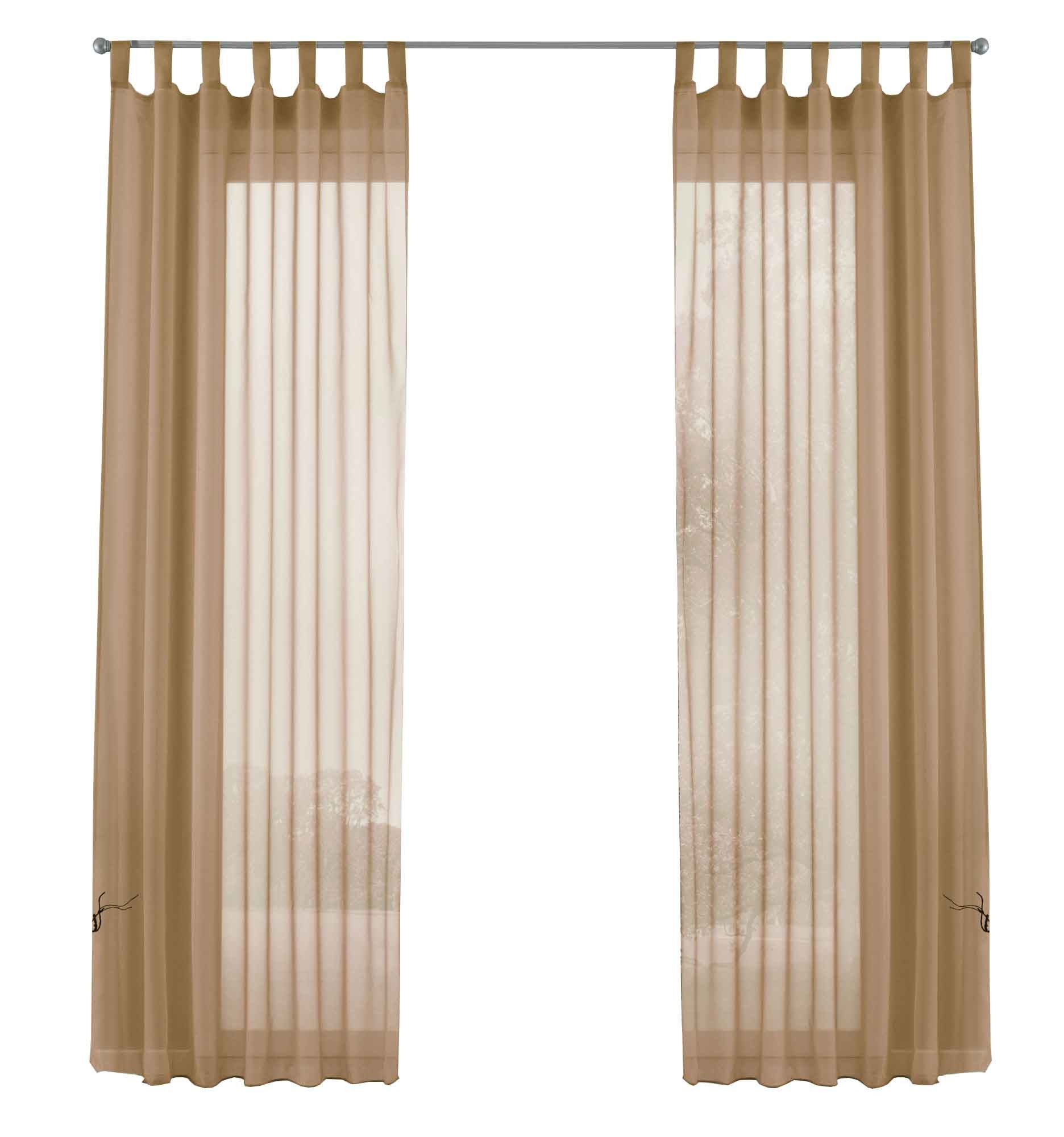 Gardinenbox Gardine (2 St), Schlaufen, transparent, Voile, Transparent Vorhang Set Voile Bleibandabschluss 61000CN