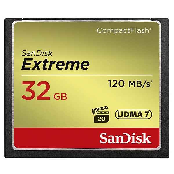 Sandisk CF Extreme Speicherkarte (32 GB, 120 MB/s Lesegeschwindigkeit)
