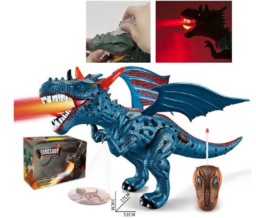 Luna24 simply great ideas... RC Drache / Dino mit roter LED und Soundeffekte, Fernbedienung RC-Fernsteuerung (mit roter LED + Soundeffekte)
