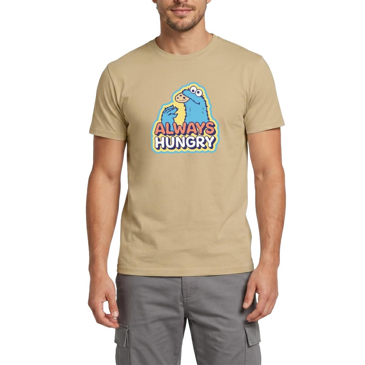 Spreadshirt T-Shirt Sesamstraße Krümelmonster Always Hungry Männer T-Shirt (1-tlg)