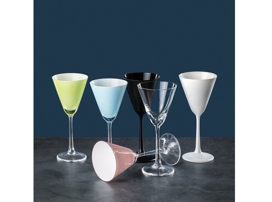 Crystalex Espressoglas Likörgläser Espresso Martini Praline Cherry rosa, 4-tlg., Kristallglas, Kristallglas, 90 ml, 4er Set, außen rosa, innen weiß